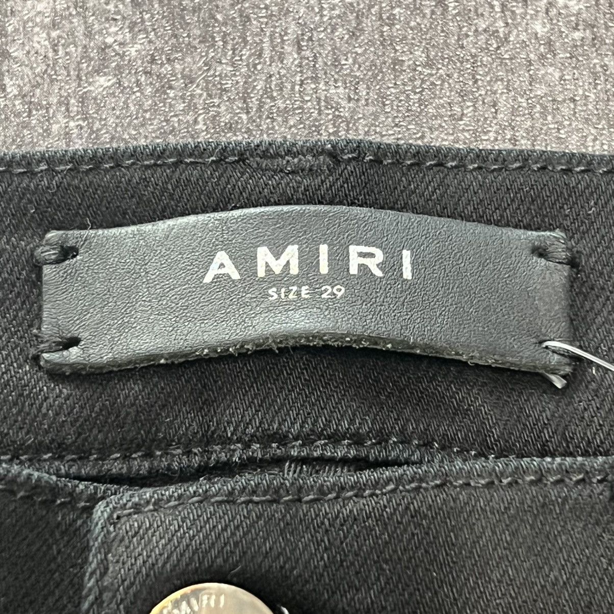 Amiri Amiri Track Skinny Fit Distressed Stretch Aged Black Denim Size US 29 - 16 Thumbnail