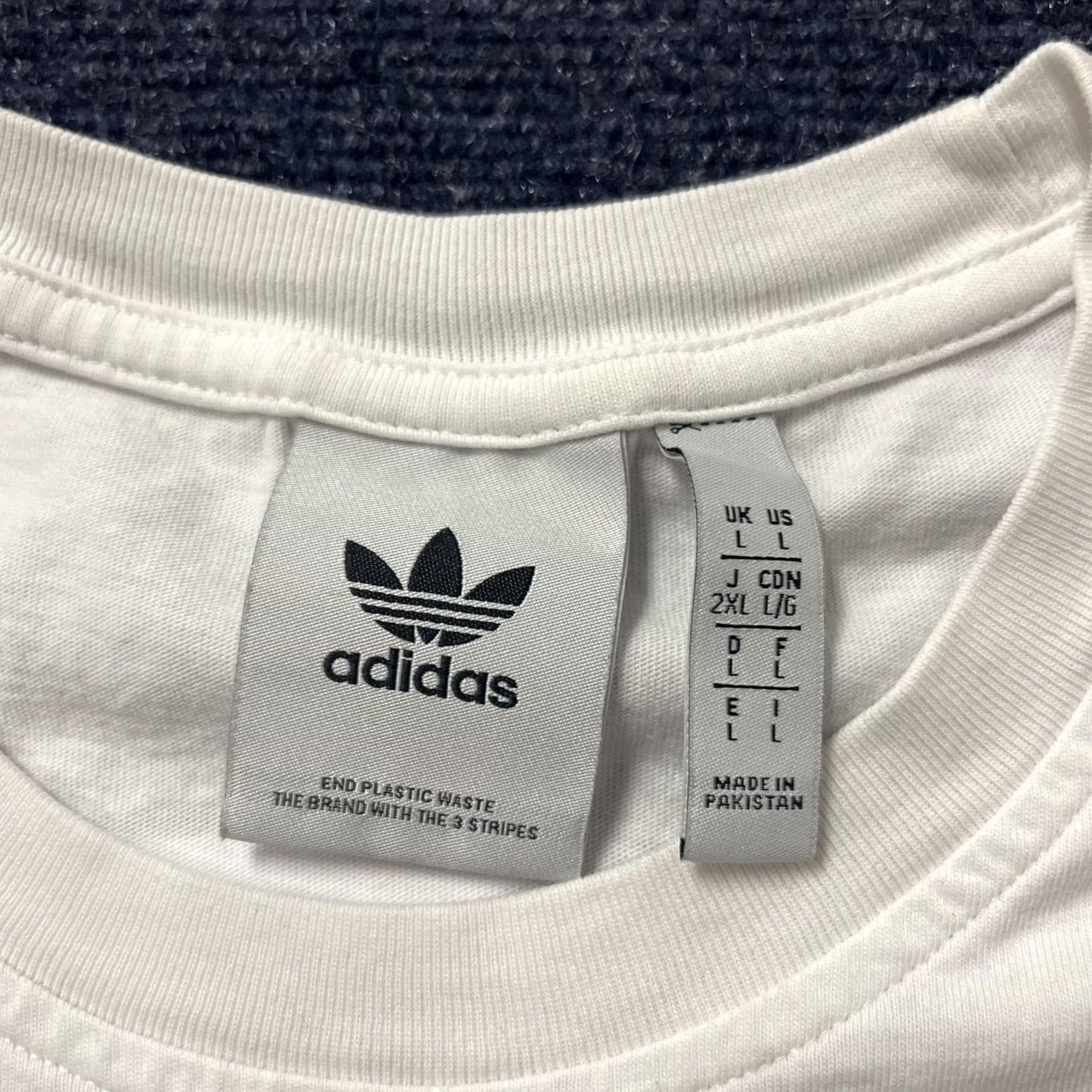 Adidas Adidas Originals Shirt Mens Large White 3 Stripe Back Print Graphic Tee T-Shirt Size US L / EU 52-54 / 3 - 4 Thumbnail