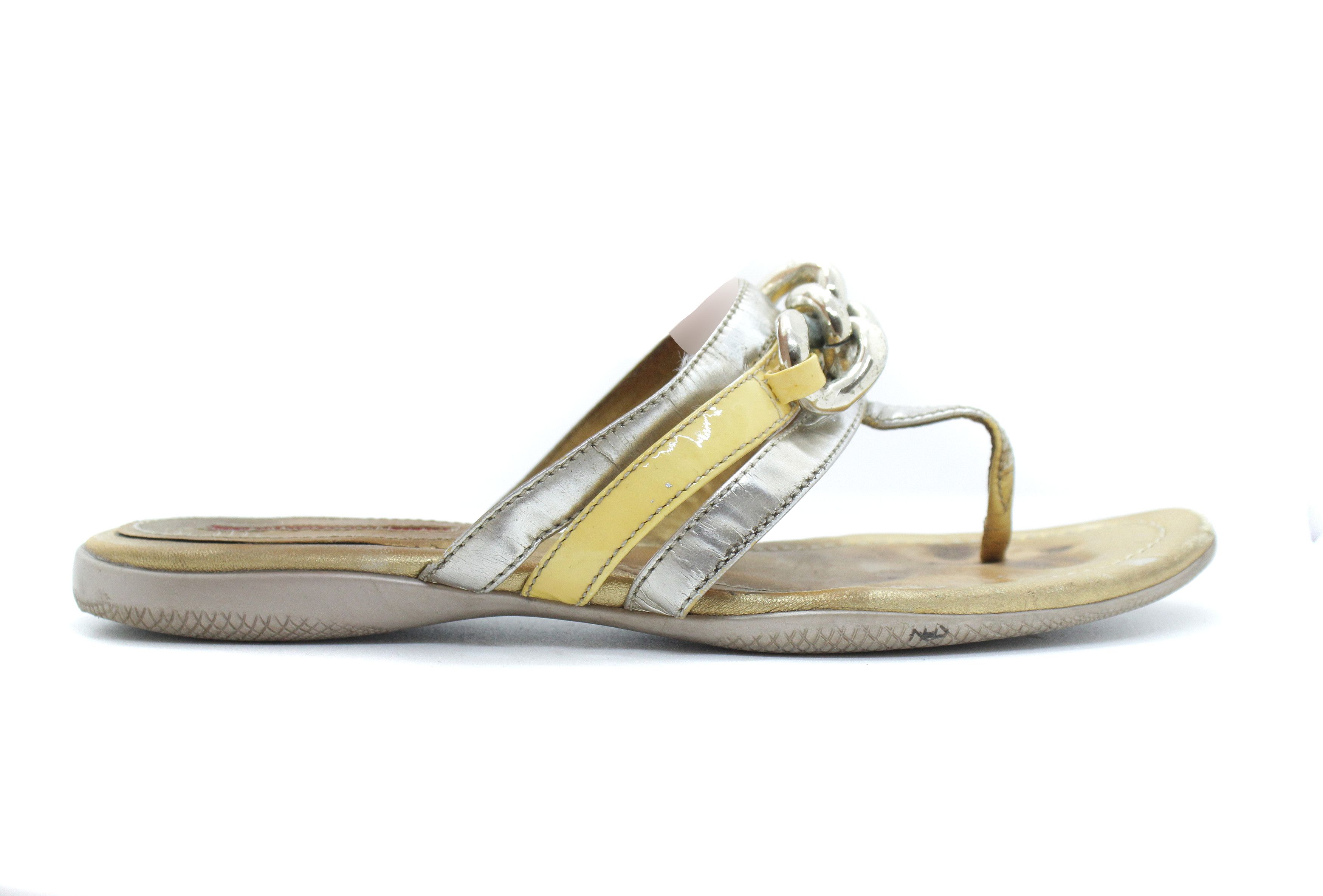 Prada 00S Chain Leather Slides Vintage Size US 4 / IT 34 - 2 Thumbnail