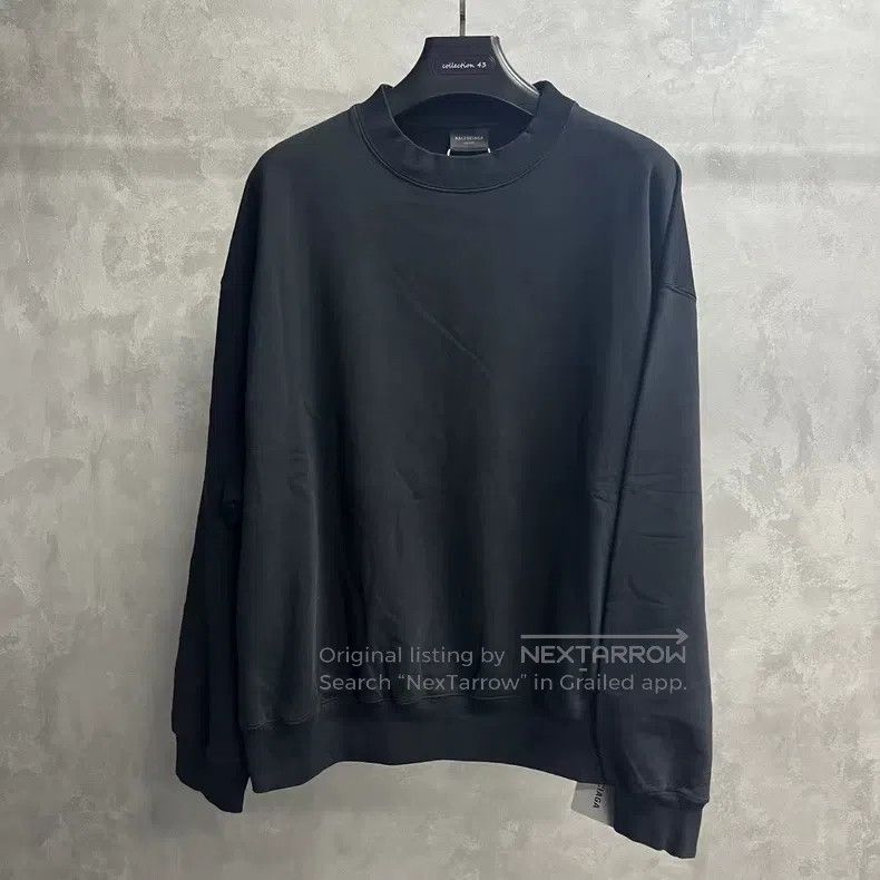 Balenciaga Black embroidery pattern small logo sweater