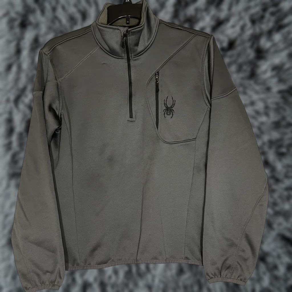 Spyder Spyder Dark Gray Quarter Zip Embroidered Pullover Jacket Men's M Size US M / EU 48-50 / 2 - 1 Thumbnail