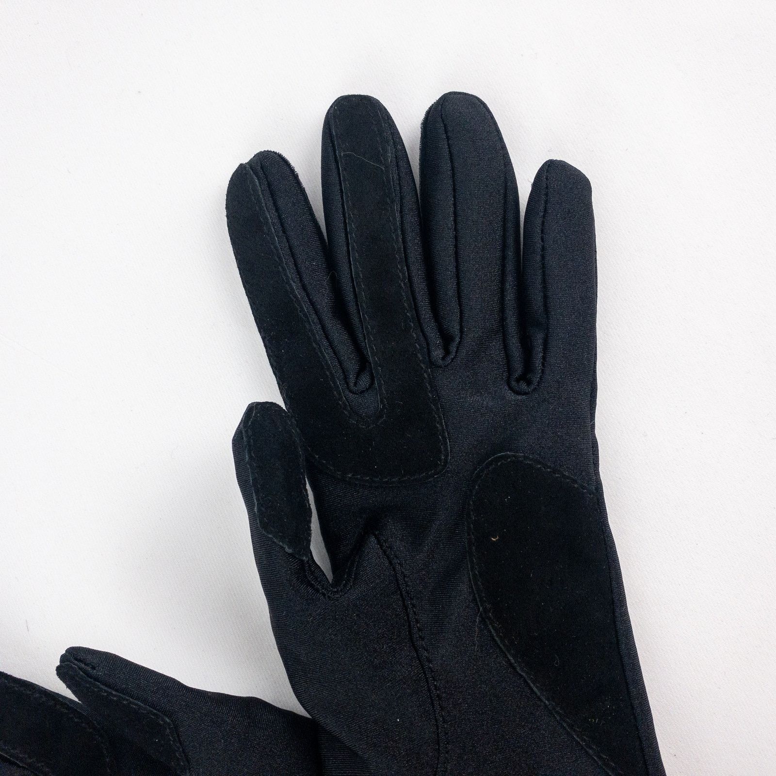 Other Totes Black Leather Patch Nylon Gloves Womens Small 6 Size ONE SIZE - 8 Thumbnail