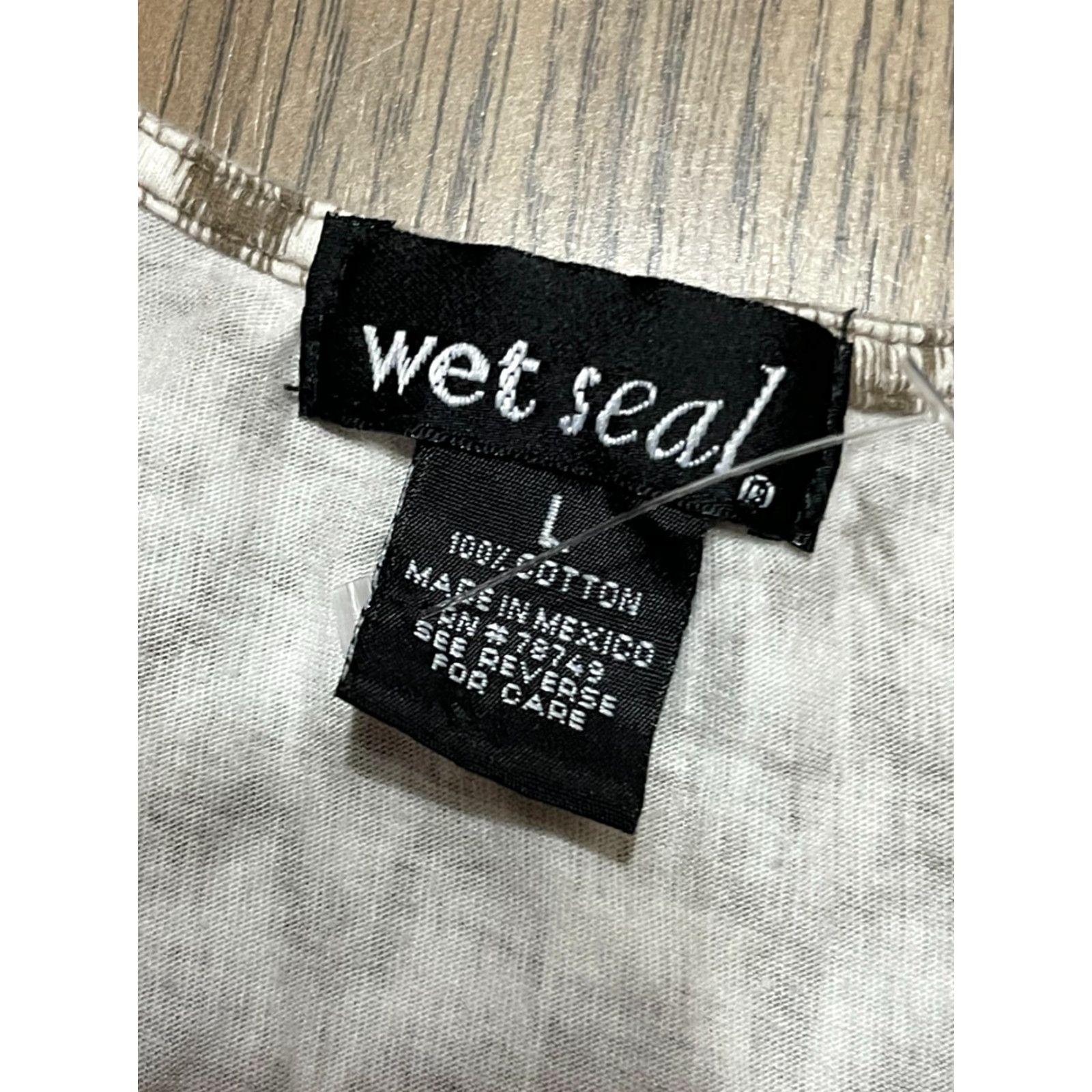 Vintage Wet Seal Tank Top Women's Large V-Neck Tie Waist, Brown White, Sleeveless Casual Shirt Size L / US 10 / IT 46 - 4 Thumbnail