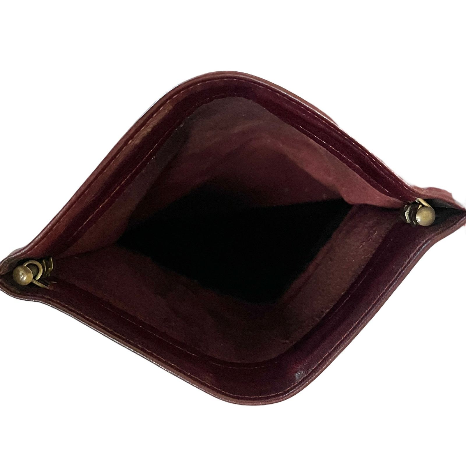 Bosca × Vintage Vintage Bosca Burgundy Leather Foldover Clutch Purse Wallet Size ONE SIZE - 6 Thumbnail