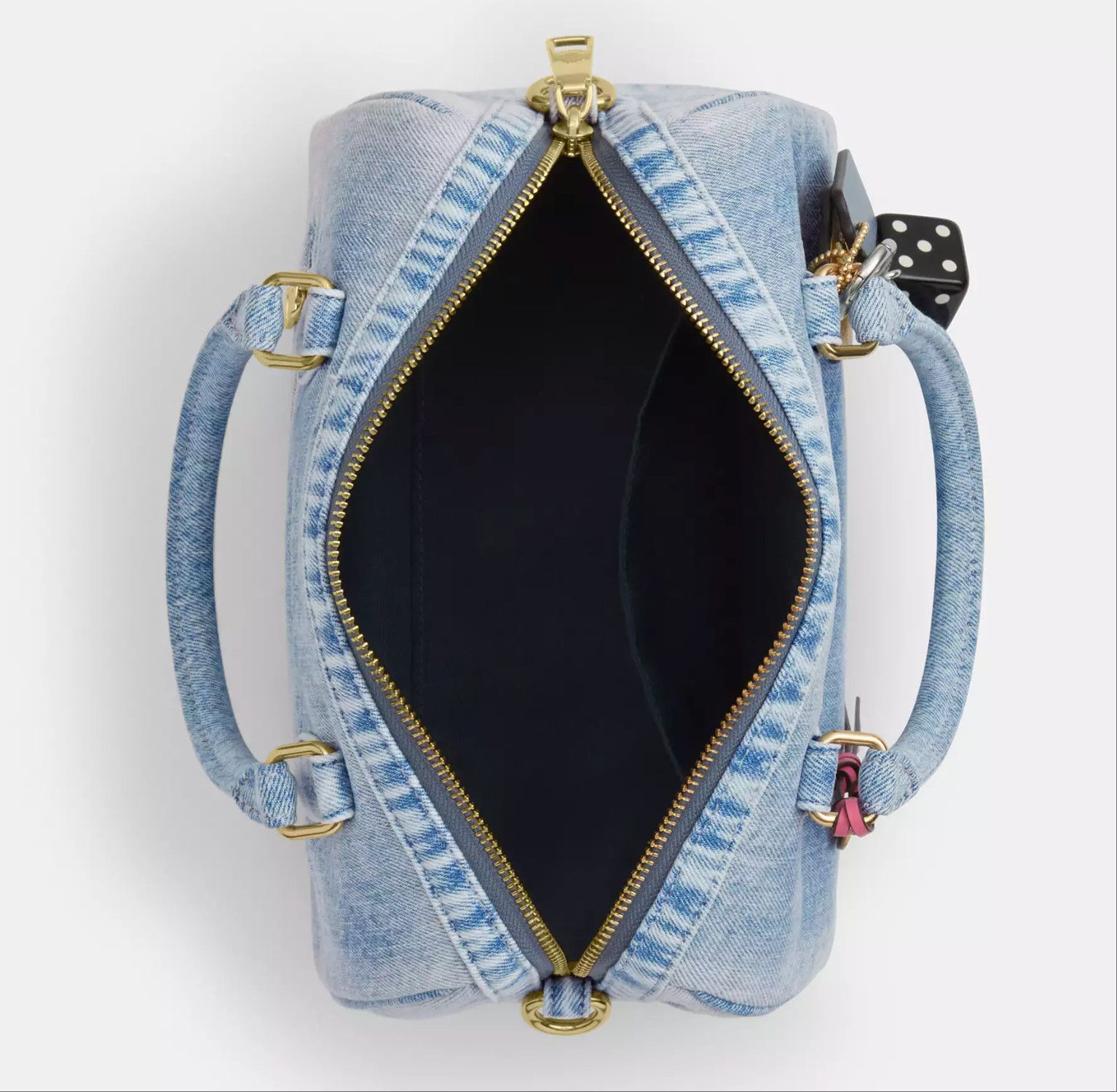 Coach Rowan Satchel Bag In Loved Denim With Charms CDY74 Size ONE SIZE - 14 Thumbnail
