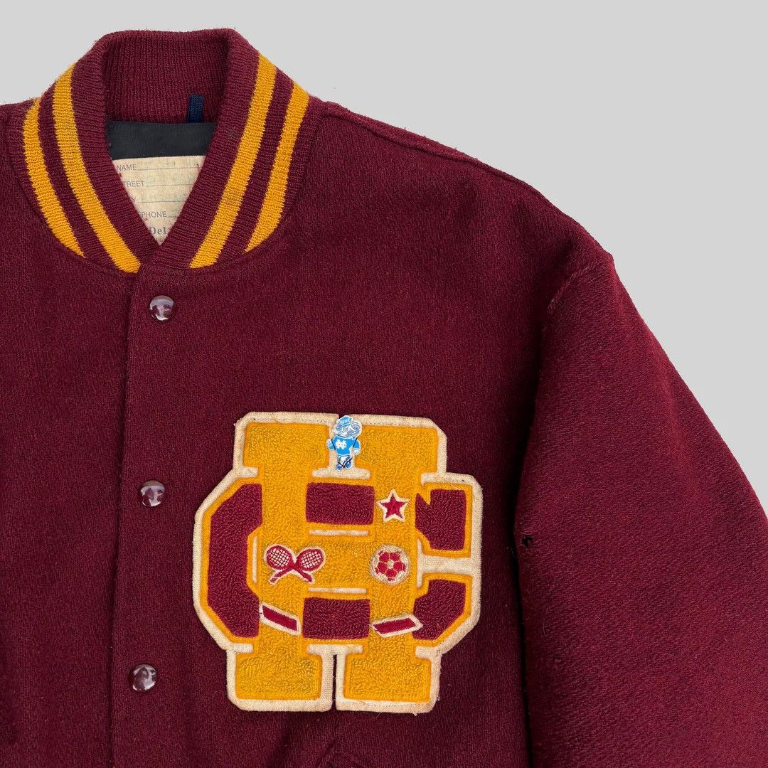 Vintage US School Varsity 1960 60s Vintage DeLong Letterman Jacket Size US L / EU 52-54 / 3 - 3 Thumbnail