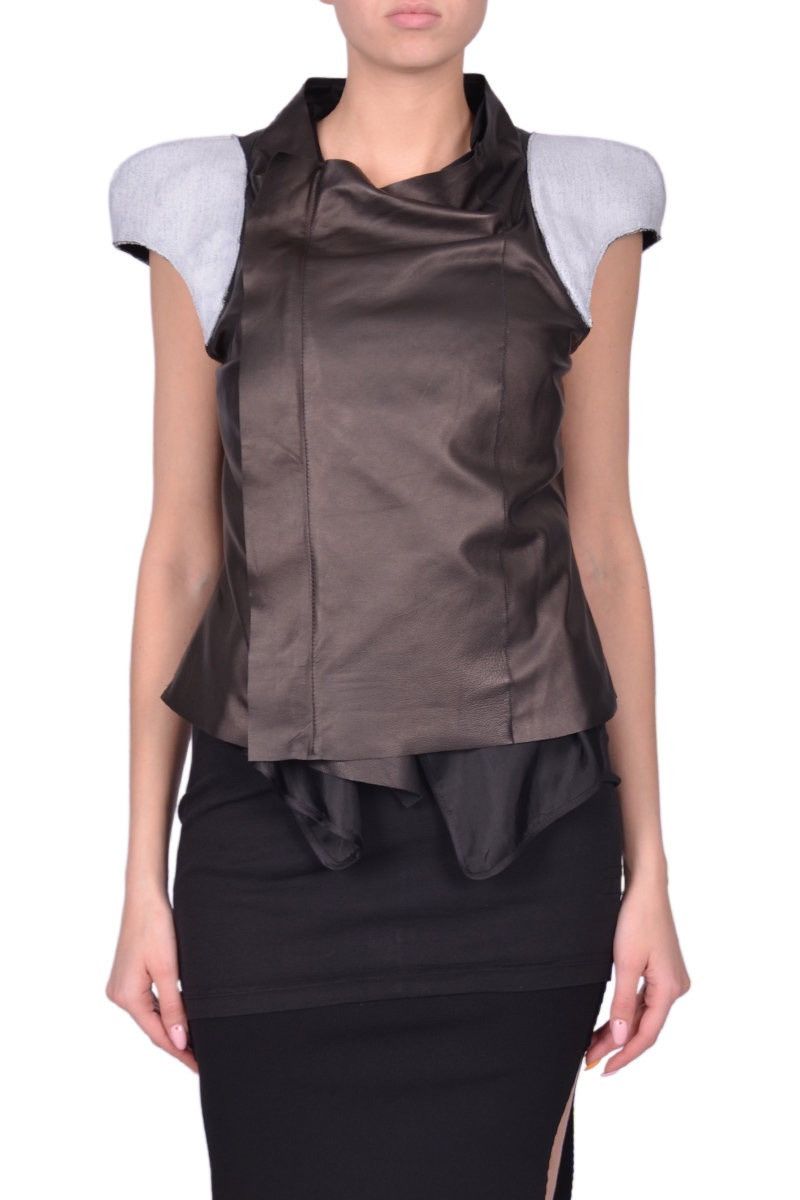 Rick Owens Last Size Rick Owens Leather Biker Vest in Black Size M / US 6-8 / IT 42-44 - 1 Thumbnail