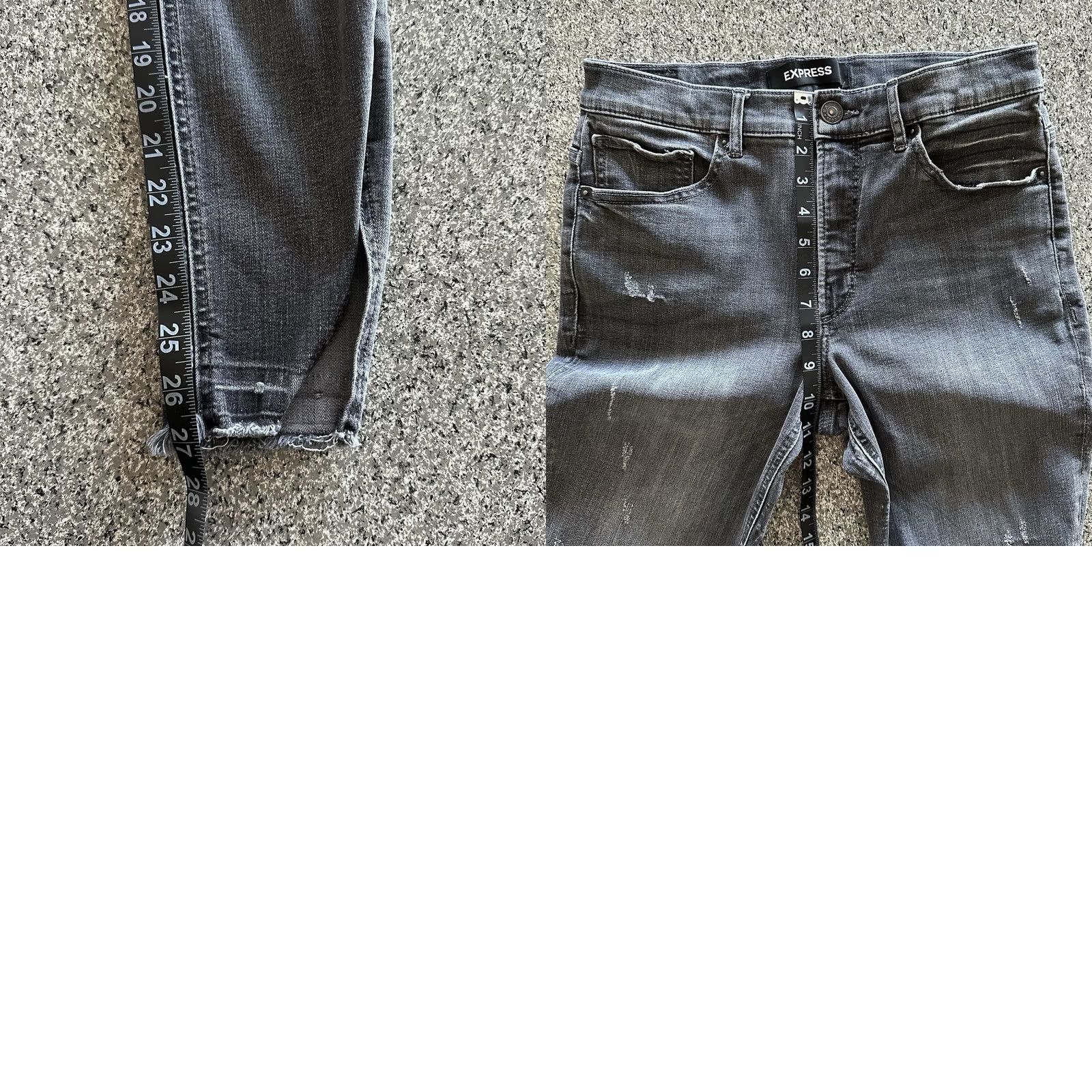 Express Express Womens Jeans 10 High Rise Denim Skinny 30x27 Black 5-Pocket Stretch Size 32" / US 10 / IT 46 - 8 Thumbnail