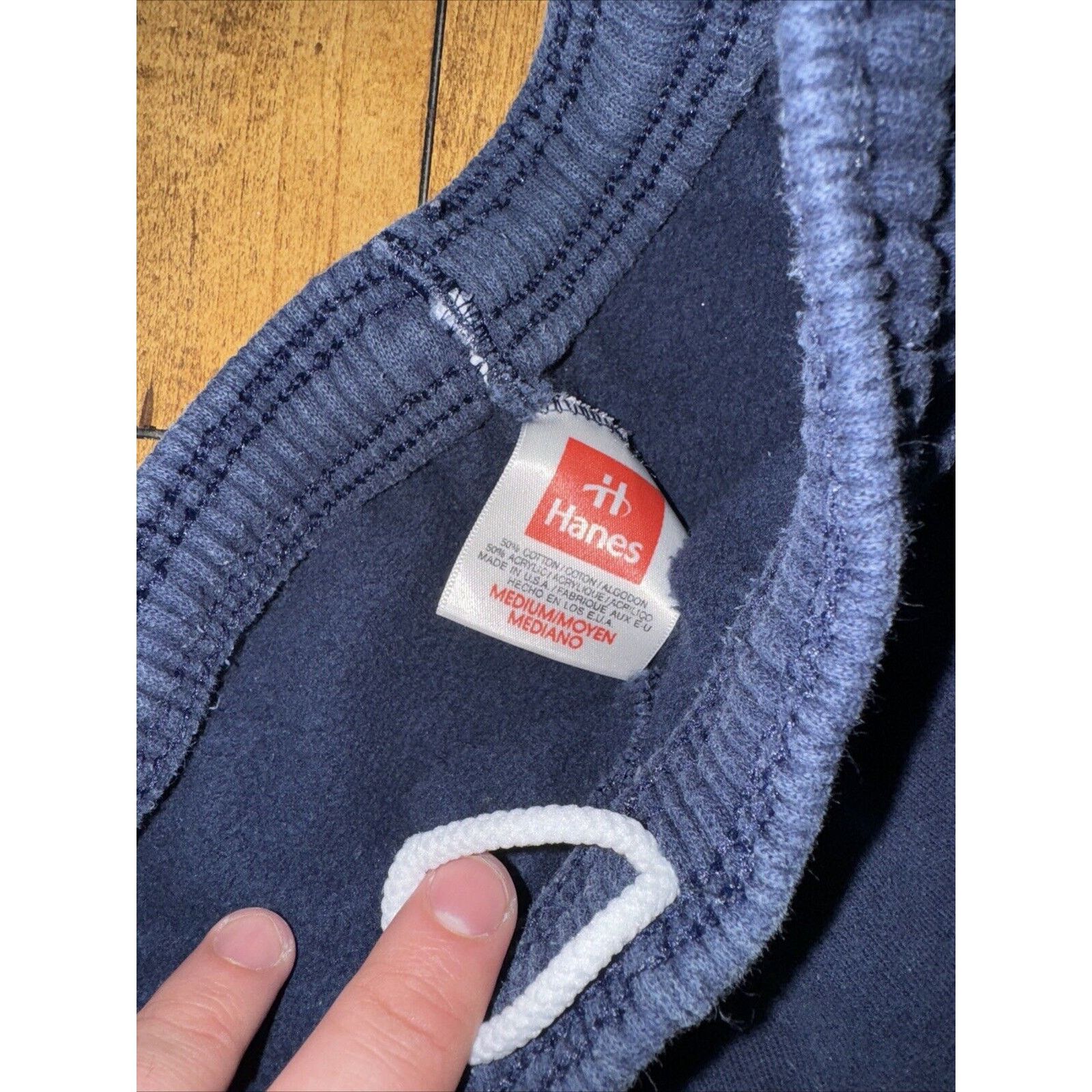 Hanes × Russell Athletic Hanes Made In USA Sweatpants 28x29 S Navy Blue No Pockets Size US 28 / EU 44 - 4 Thumbnail