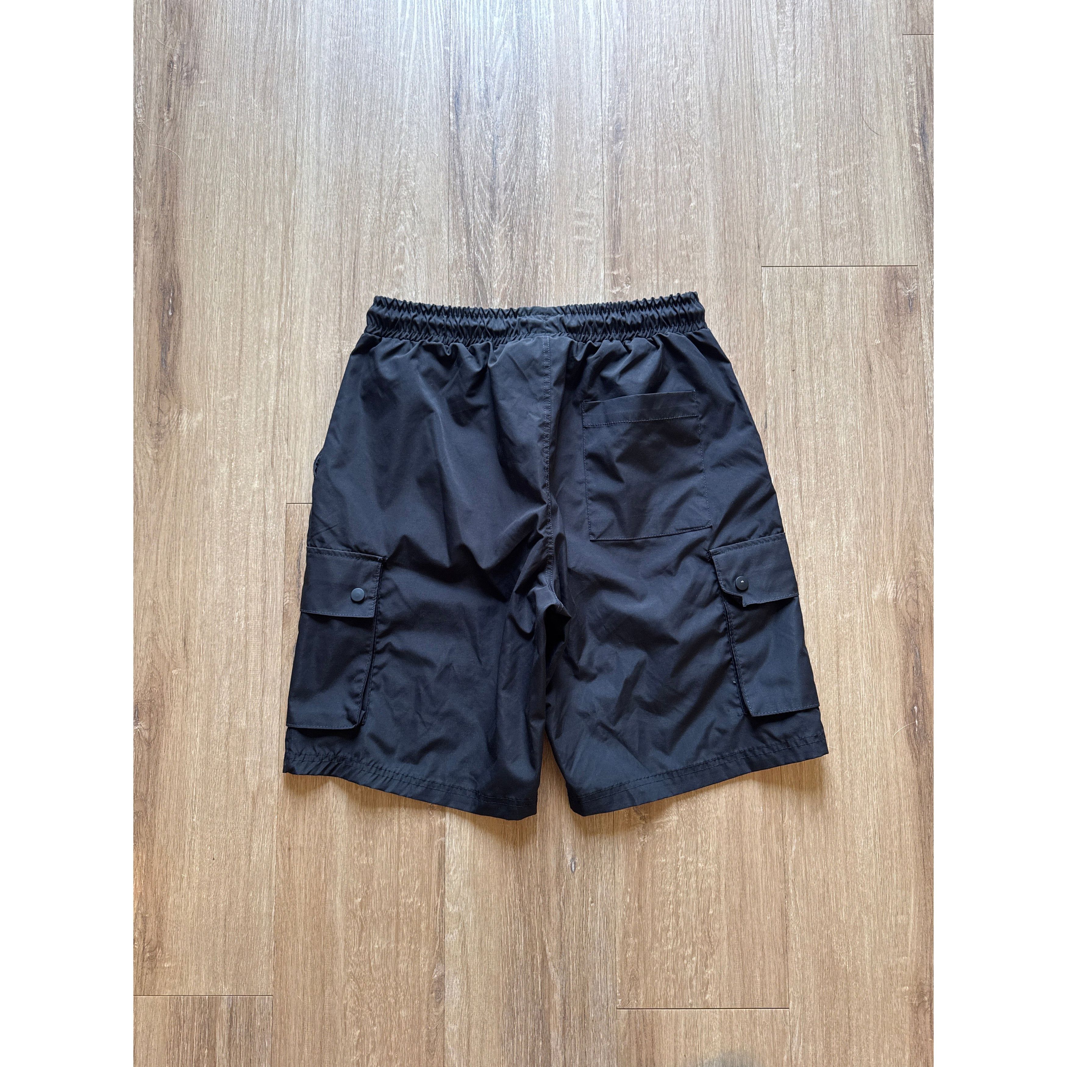 Vintage Retro Stitch Black Nylon Cargo Shorts Size US 32 / EU 48 - 3 Thumbnail