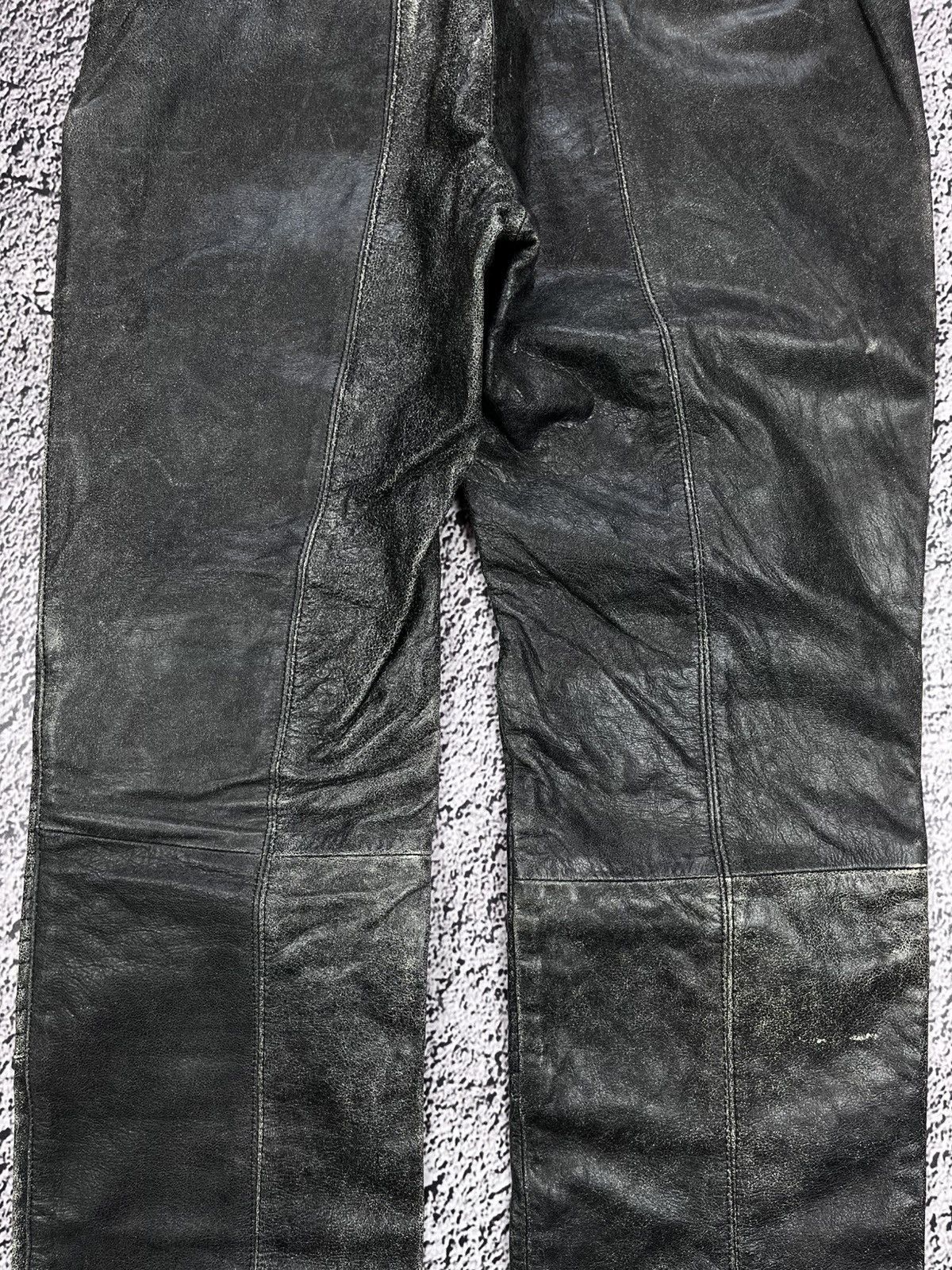 Japanese Brand Vintage NWT double knee biker distressed leather pants Size 28" / US 6 / IT 42 - 8 Thumbnail