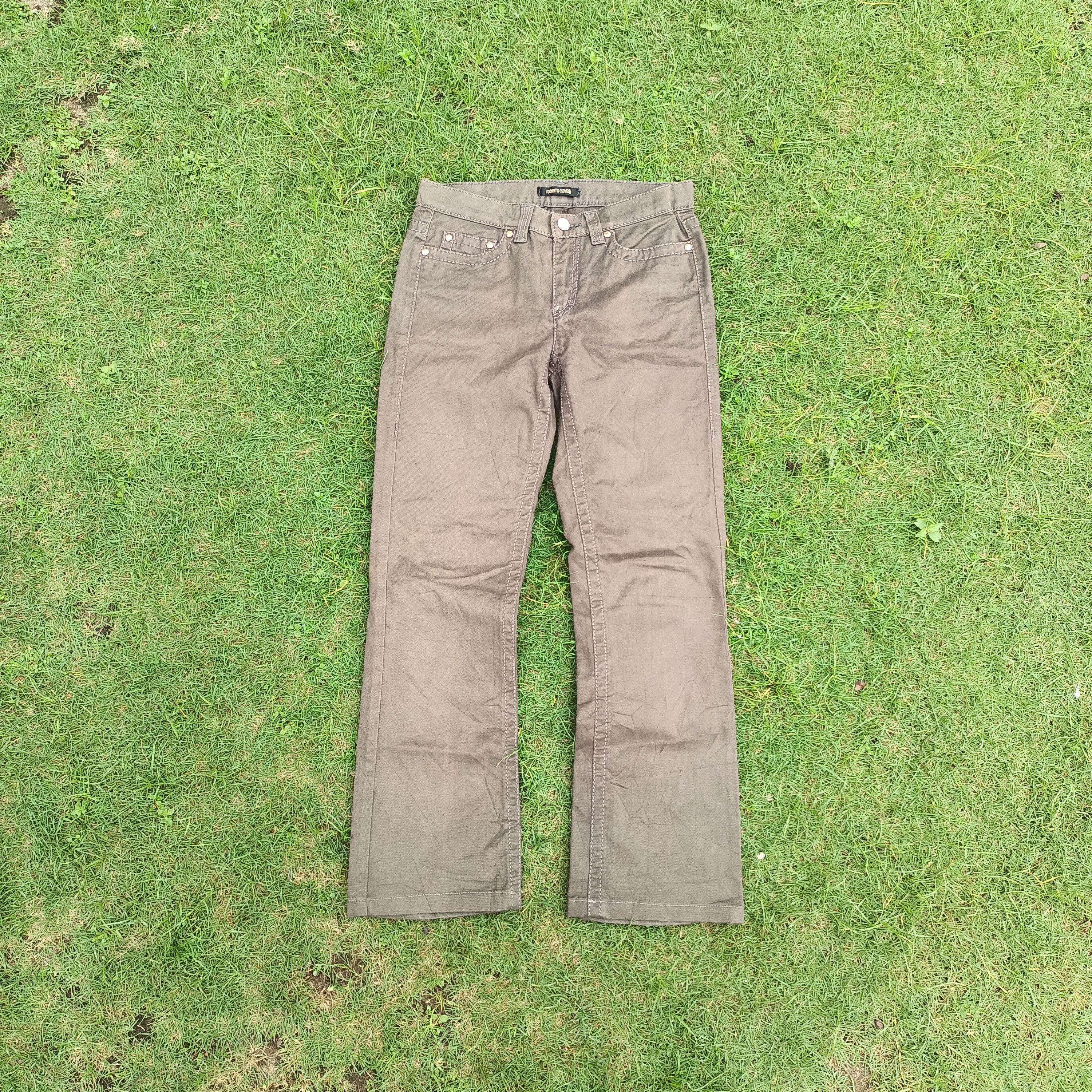 image of Roberto Cavalli Cobra Snake Pendant Pants in Brown, Women's (Size 28)