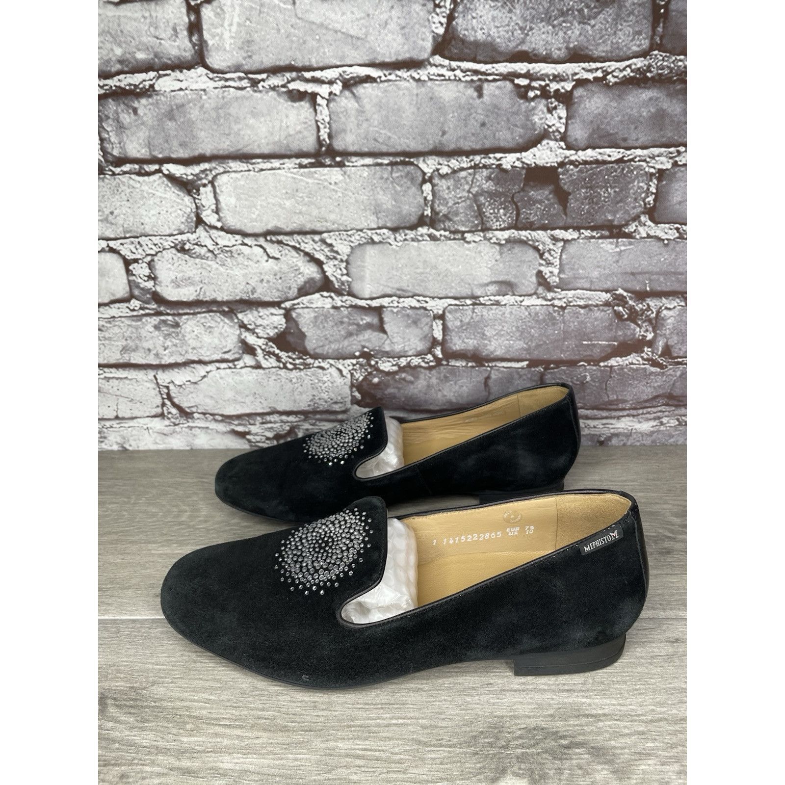 Mephisto Mephisto Air-Relax Black Suede Leather Rhinestone Heel Loafe Size US 10 / IT 40 - 7 Thumbnail