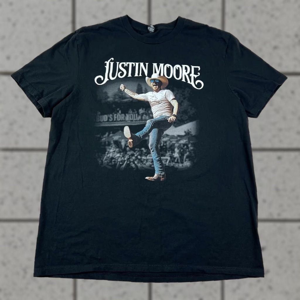 MooRER Justin Moore Shirt Black XL T Shirt Country Music Tour Crew Neck Short Sleeve Men Graphic Print Size US XL / EU 56 / 4 - 1 Thumbnail