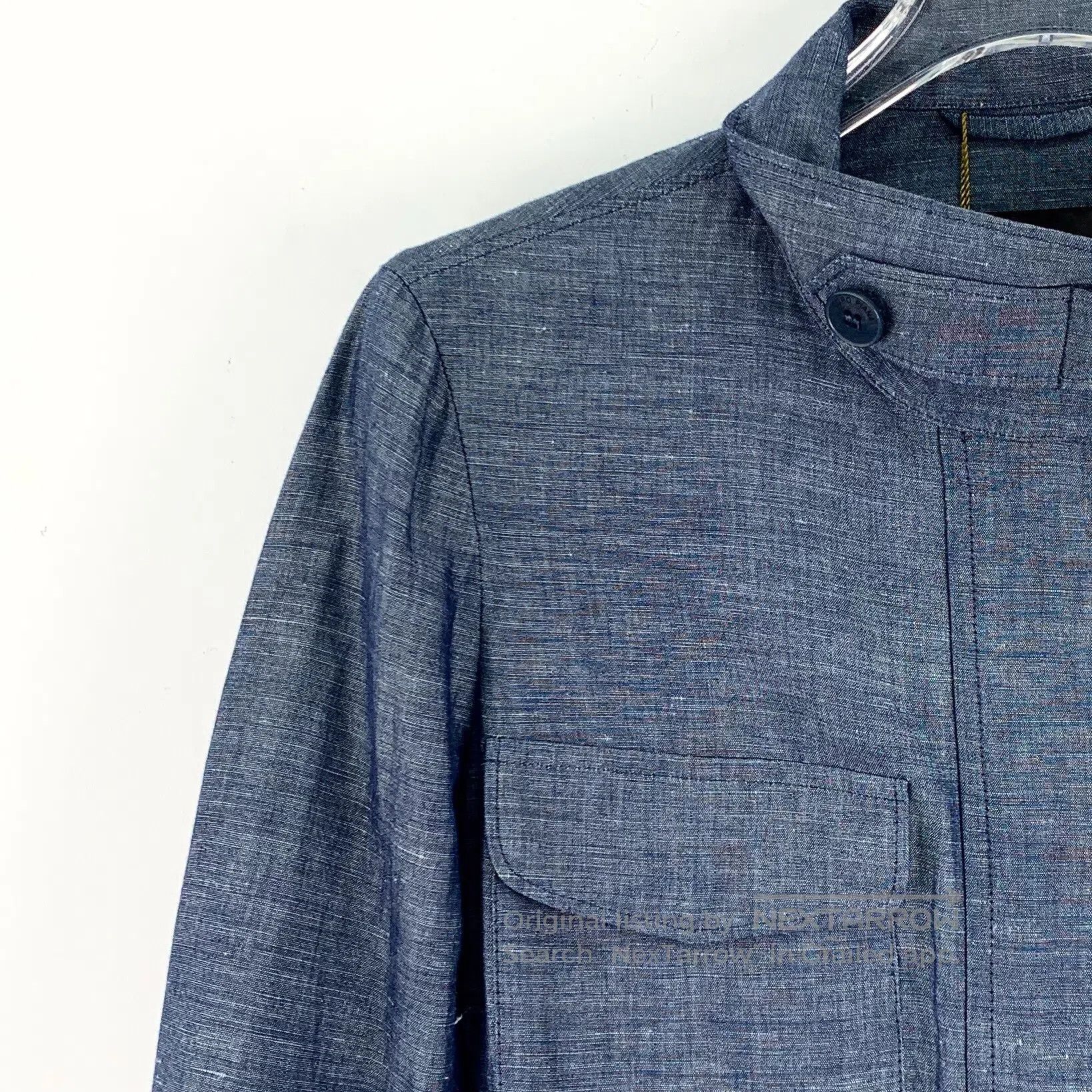Loro Piana LORO PIANA Dark Blue Multi-pocket Linen Long Sleeve Jacket Size XS / US 0-2 / IT 36-38 - 3 Thumbnail