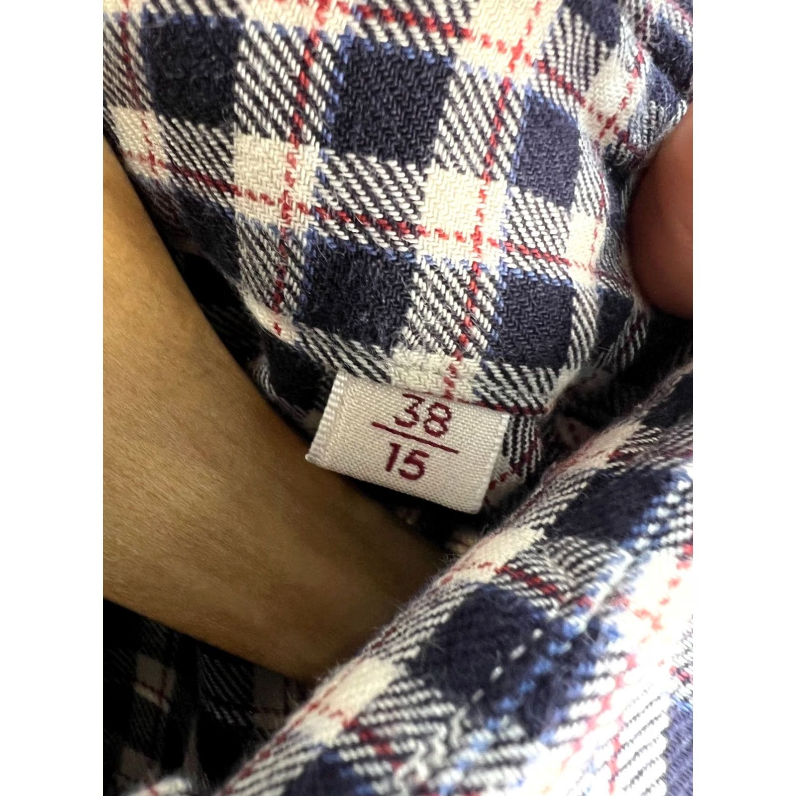 Glanshirt Glanshirt Dress Shirt Multicolor Check 100% Cotton Italy 38/15 Long Sleeve Button Collar Men's Size 38R - 5 Thumbnail