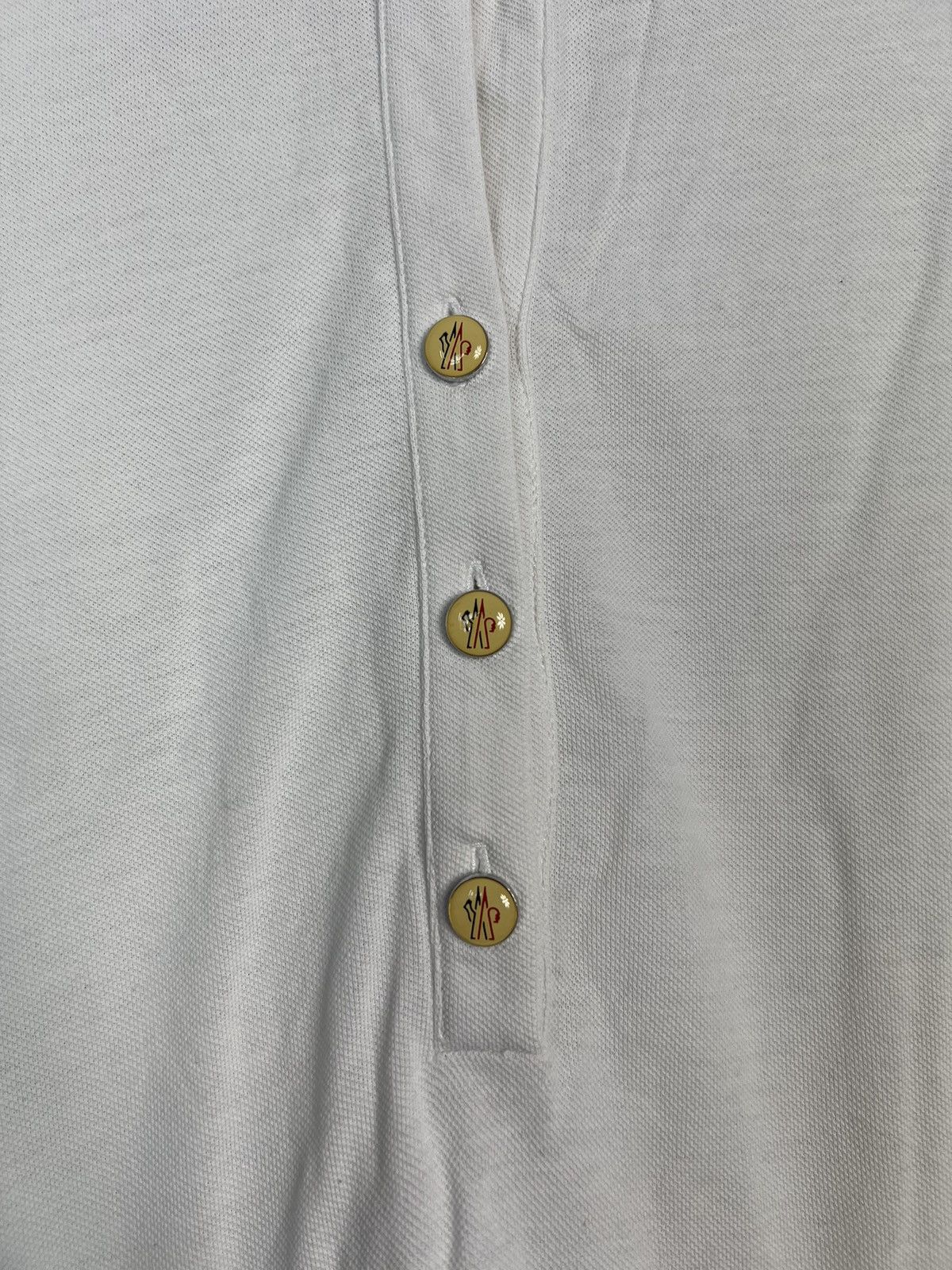 Moncler Polo Shirt Moncler White Logo Buttons Size M / US 6-8 / IT 42-44 - 4 Thumbnail