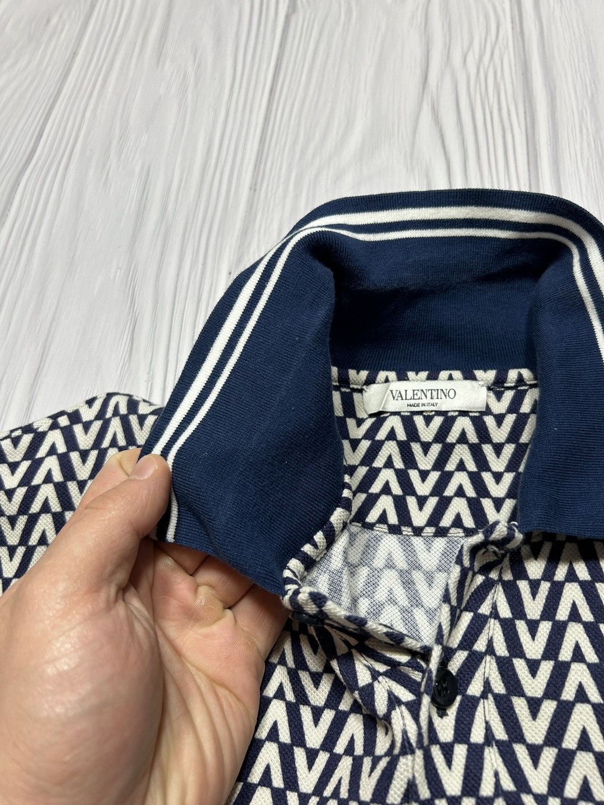 Valentino Valentino Stripe Trimmed Logo Polo Size XL Size US XL / EU 56 / 4 - 9 Thumbnail