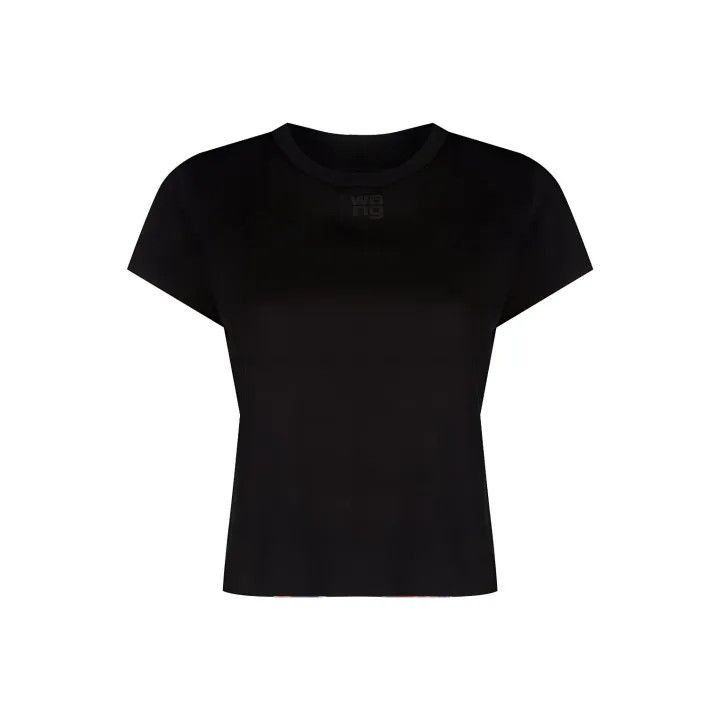 Alexander Wang Alexander Wang Black Logo Embroidered Short Sleeve Top - Size M / US 6-8 / IT 42-44 - 1 Thumbnail