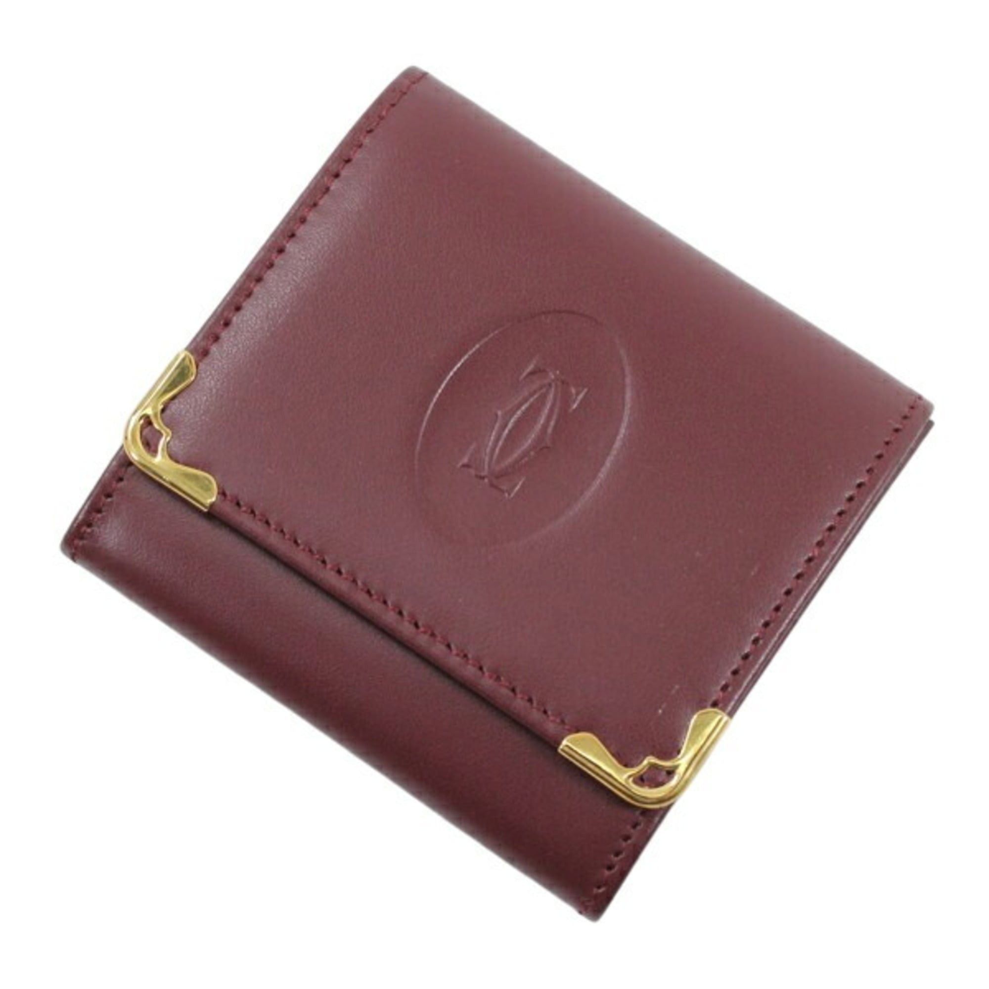 Cartier Cartier Wallet/Coin Case, Must Line, Bordeaux Calf Leather, Men's/Women's, T2865 Size ONE SIZE - 1 Thumbnail
