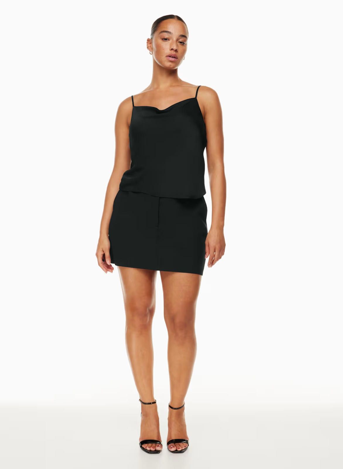 Designer Wilfred Women XS Black Cowl Neck Camisole Satin Tank Top Size XS / US 0-2 / IT 36-38 - 3 Thumbnail