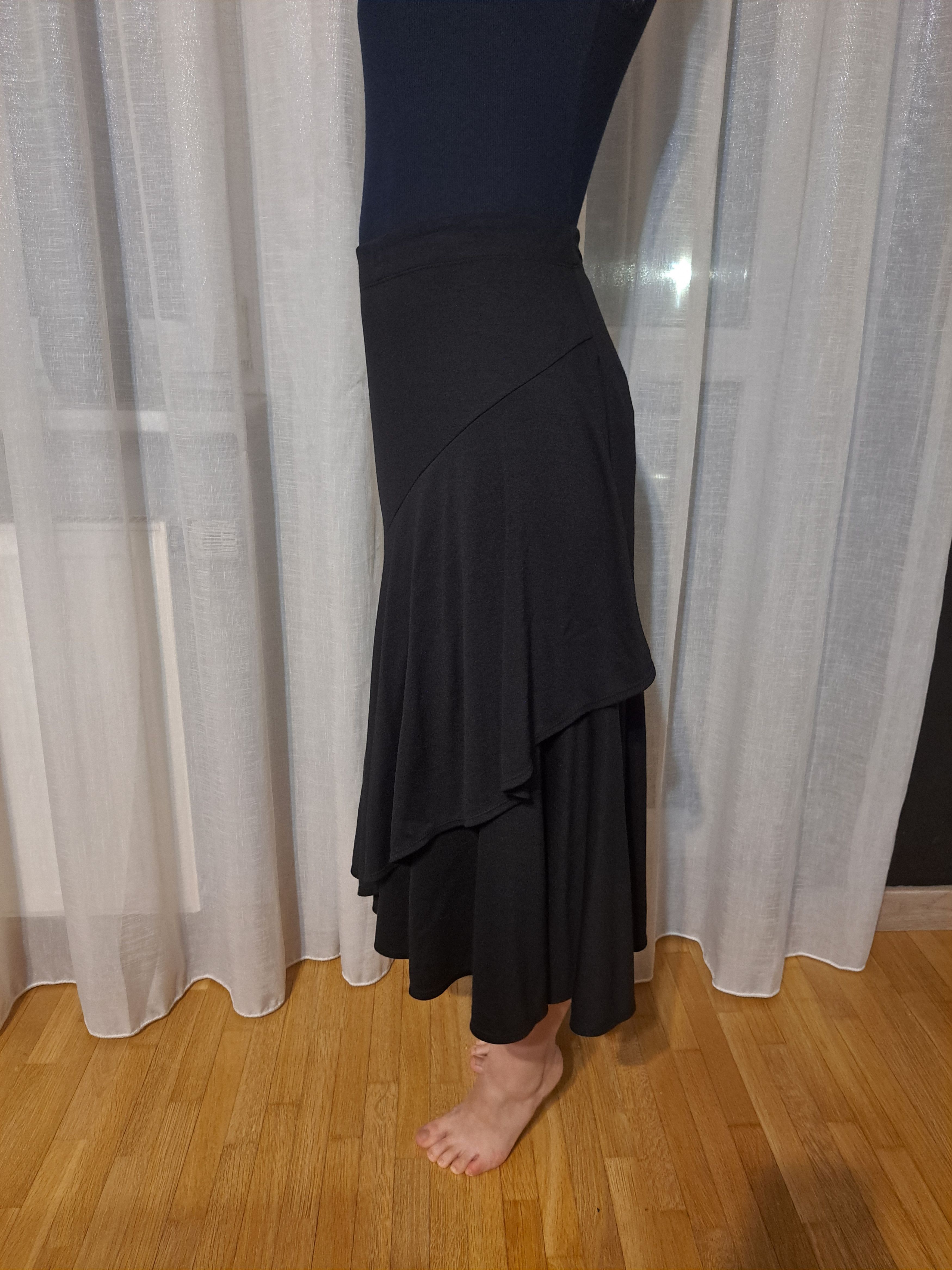 Other Max Studio skirt, S, black, with frill, maxi, viscose Size 26" / US 2 / IT 38 - 4 Thumbnail