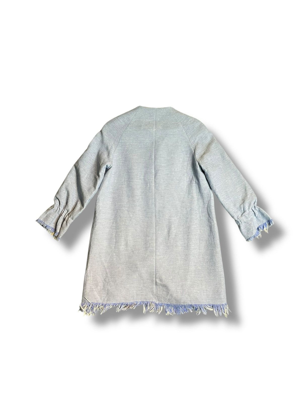 Vintage × Zara Zara x Casual Blue Frayed Hem Long Coat (26) Size US S / EU 44-46 / 1 - 7 Thumbnail