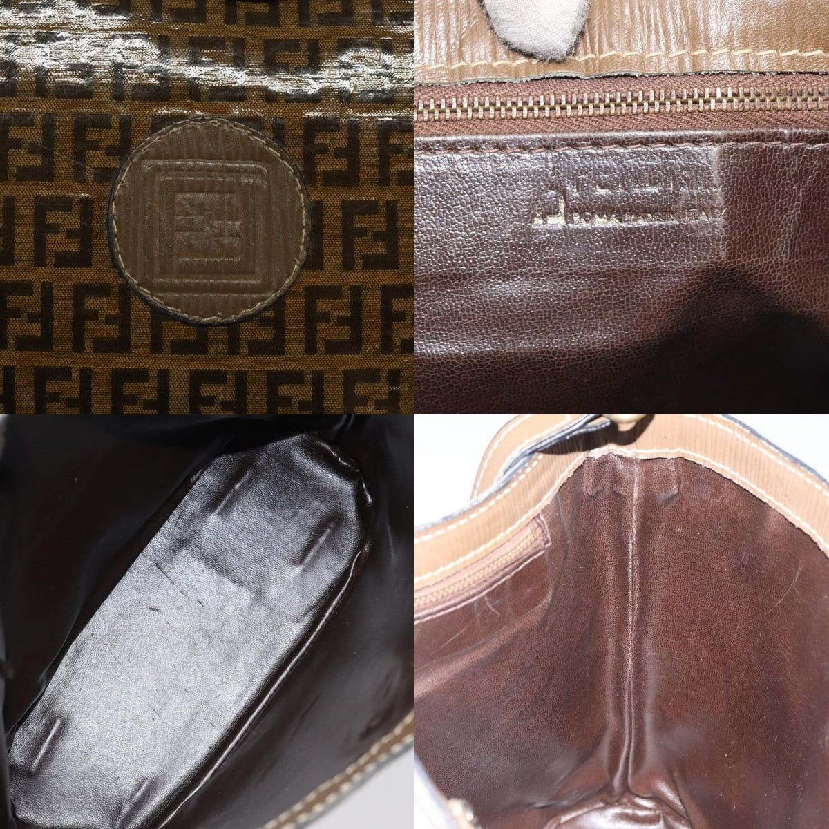 Fendi FENDI Zucchino Canvas Shoulder Bag Enamel Beige Gold Size ONE SIZE - 11 Thumbnail