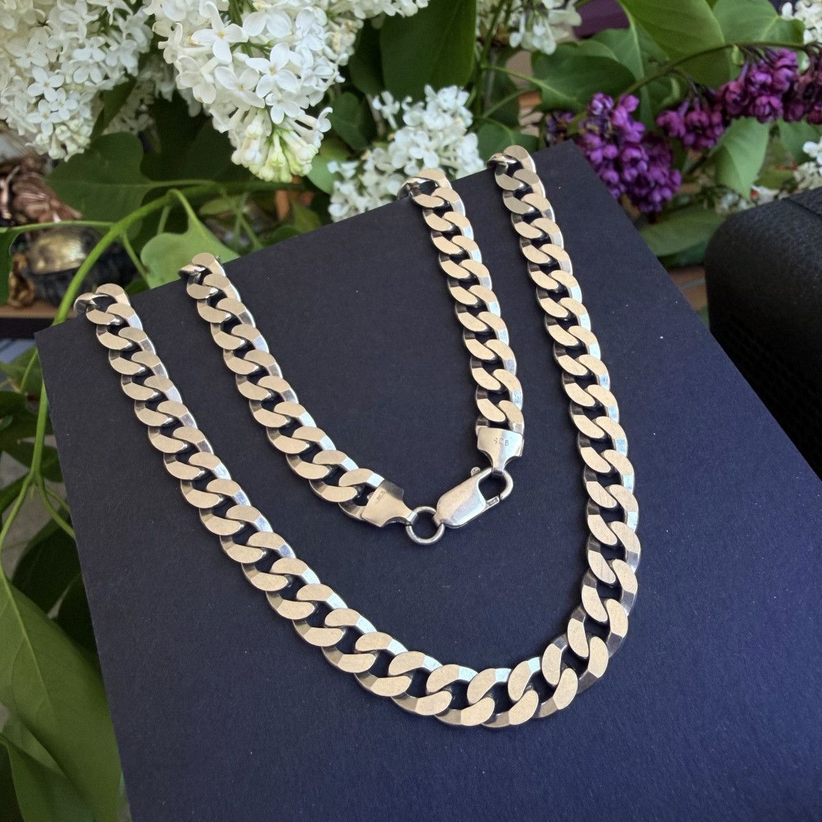Sterling Silver Vintage 925 Sterling Silver Men's Curb Chain Necklace Size ONE SIZE - 2 Thumbnail