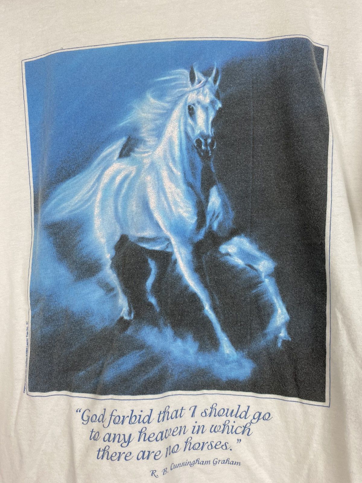 Vintage Vintage Oneita Horse Single Stitch Tee T Shirt Size US L / EU 52-54 / 3 - 3 Thumbnail