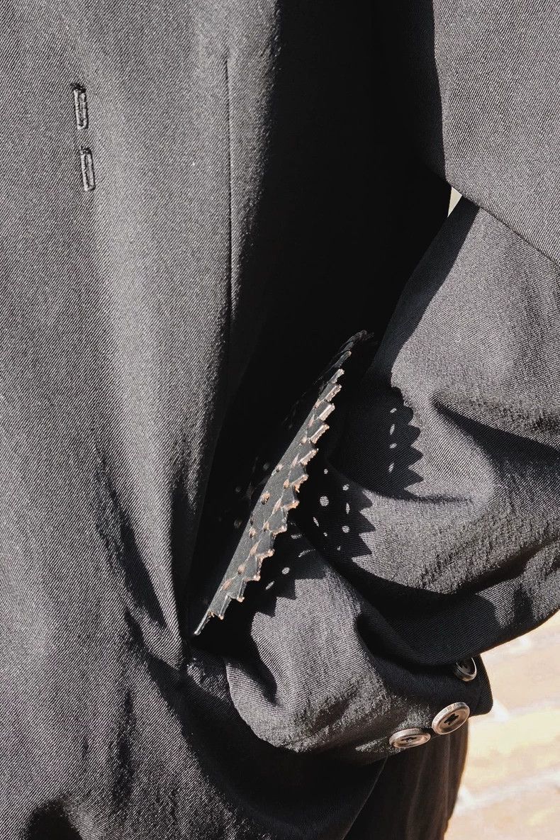 Yohji Yamamoto Yohji Yamamoto Yohji Yamamoto Black Blazer with Leather Po Size US S / EU 44-46 / 1 - 4 Thumbnail