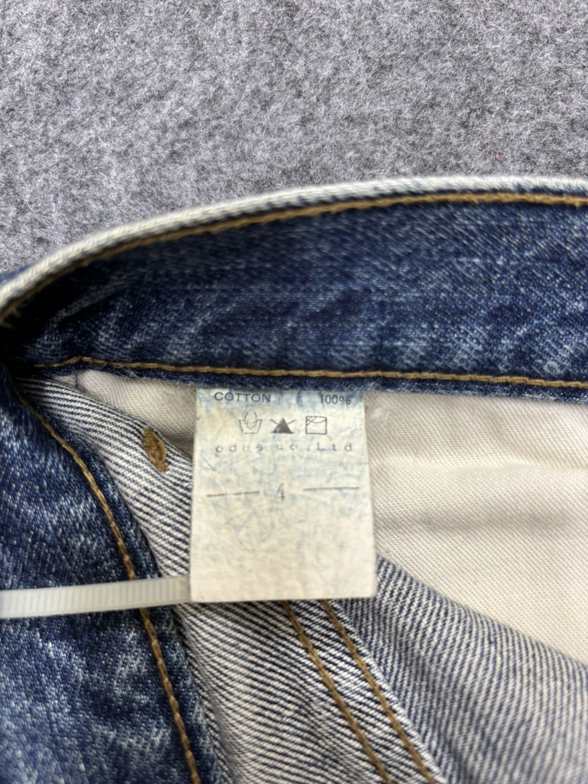 Japanese Brand 💥Vintage LOUNGE LIZARD Japan Crash Distressed Denim F679 Size US 33 - 17 Thumbnail