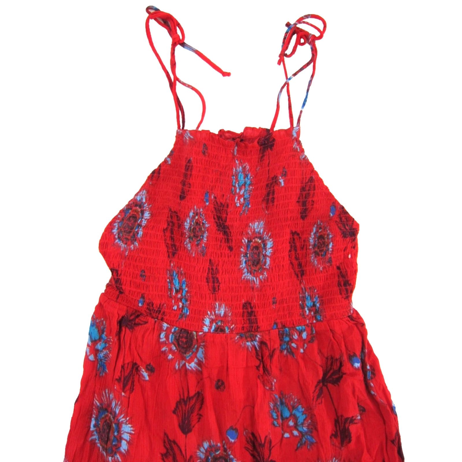 Free People Free People Intimately Rayon Red Floral Maxi Dress XS Size XS / US 0-2 / IT 36-38 - 4 Thumbnail
