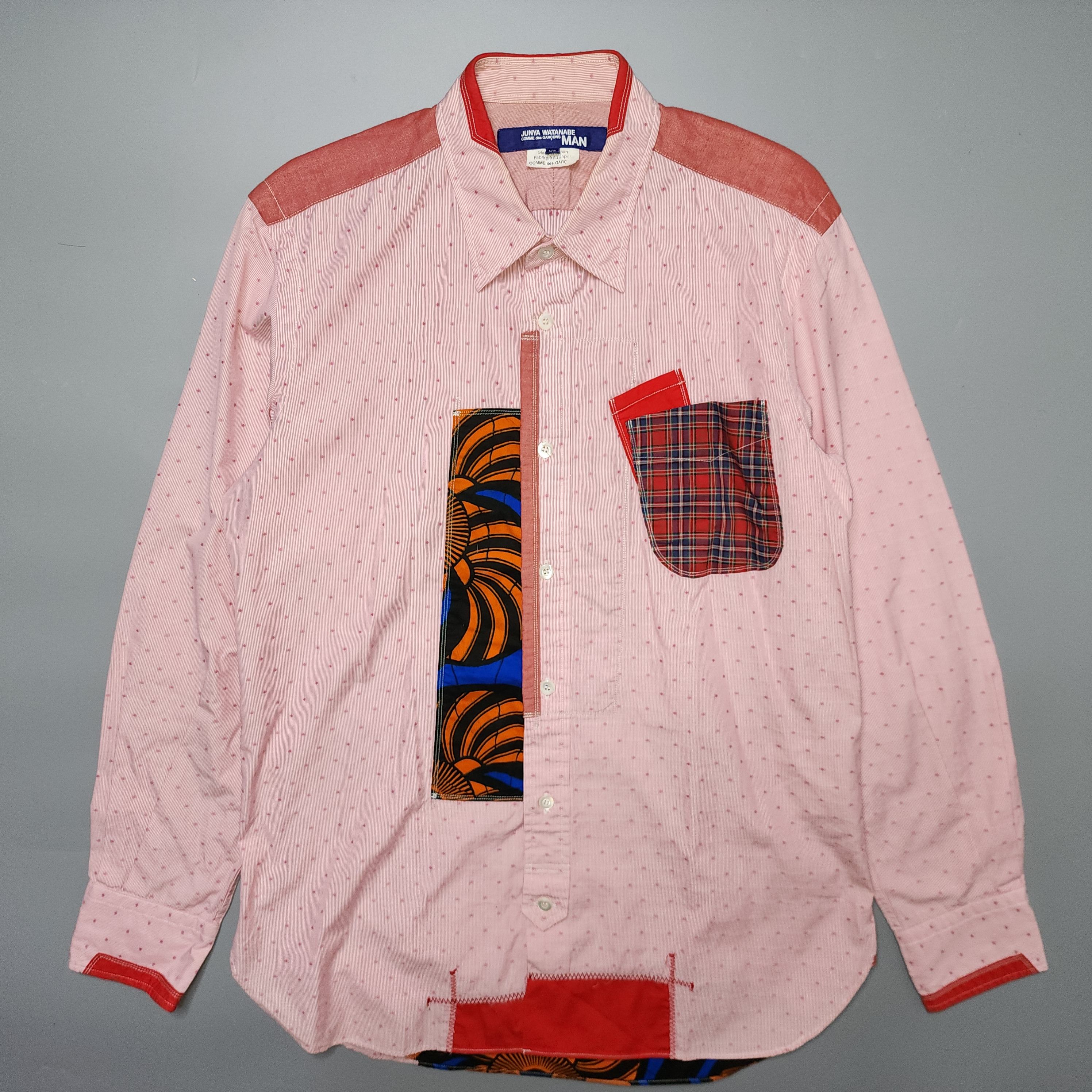 image of Comme Des Garcons x Junya Watanabe Cdg Junya Watanabe - Ss16 Patchwork Reconstructed Shirt (Size XS