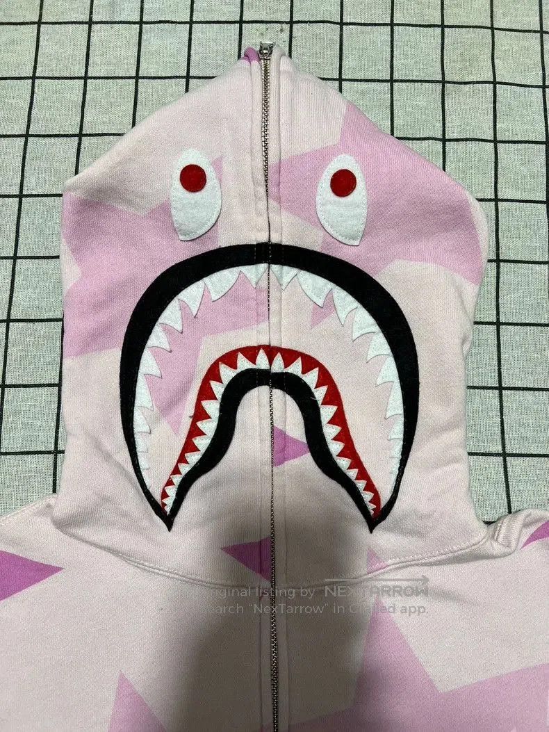 Bape Pink Shark Star Zip-Up Hoodie. Size S / US 4 / IT 40 - 3 Thumbnail