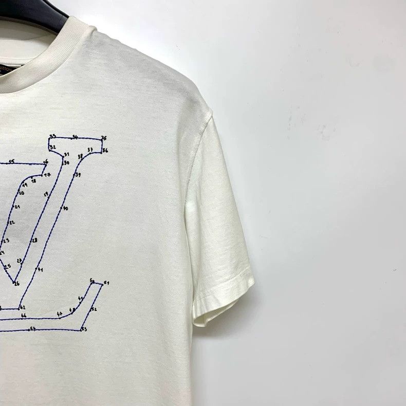 Louis Vuitton Louis Vuitton White Lianliankan Embroidered Short Sleeve T Size US M / EU 48-50 / 2 - 6 Thumbnail