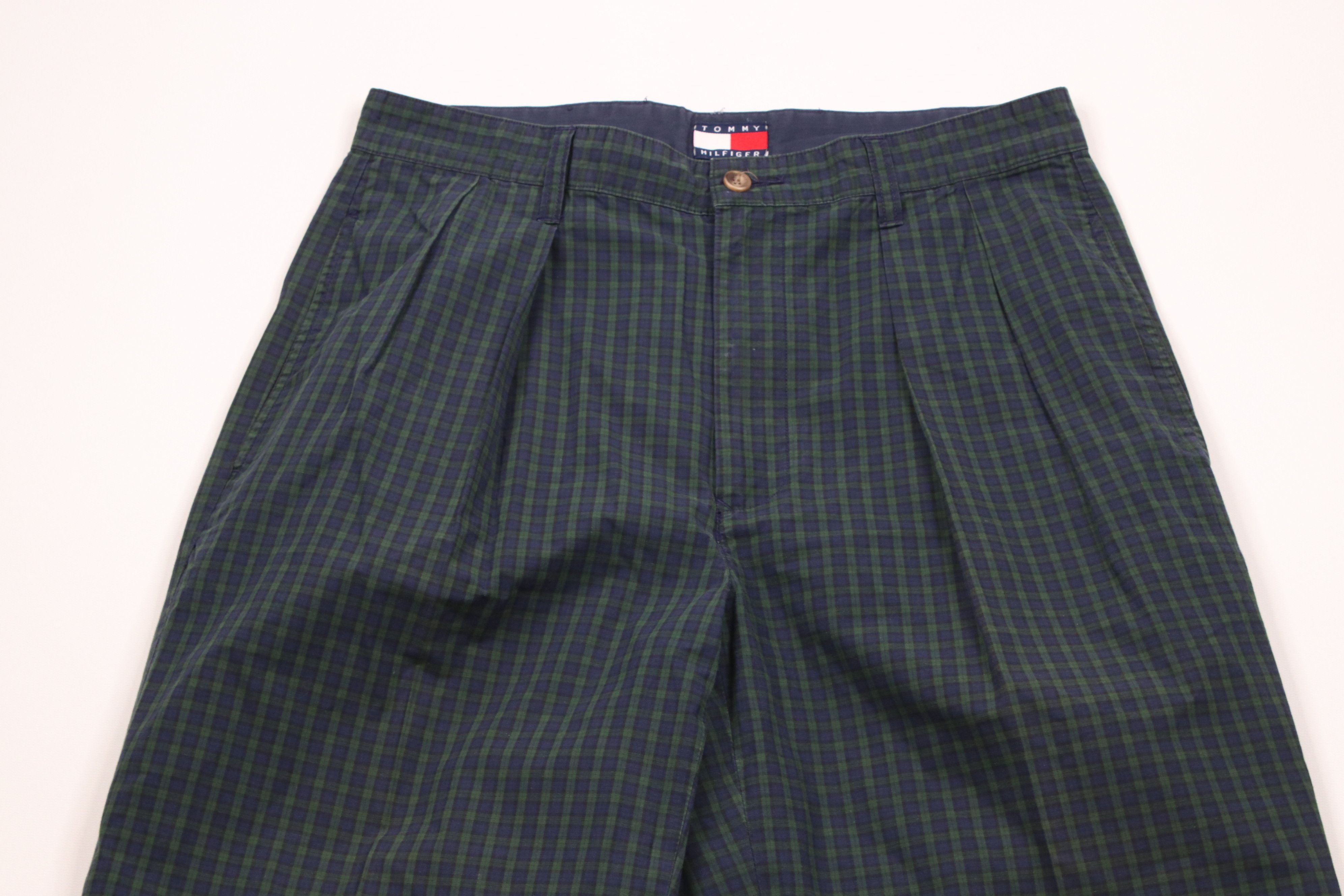 Tommy Hilfiger × Vintage Vintage 90s Tommy Hilfiger Wide Leg Chino Pants Plaid Size US 30 / EU 46 - 2 Thumbnail