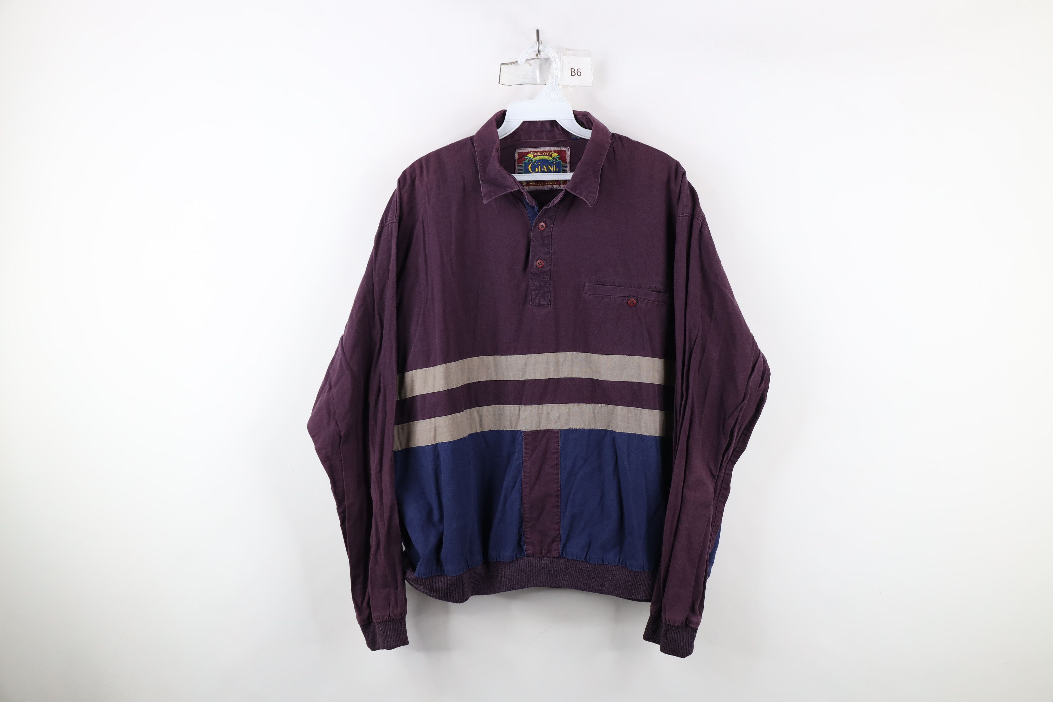 Vintage Vintage 90s Streetwear Boxy Fit Striped Pullover Polo Shirt Size US XL / EU 56 / 4 - 1 Thumbnail