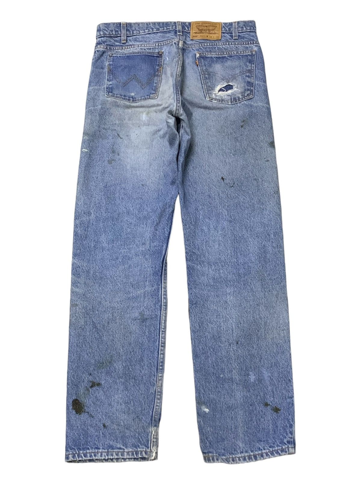 Levi's × Vintage Vintage Levis 505 Distressed Dirty Denim Pants Size US 34 / EU 50 - 2 Thumbnail