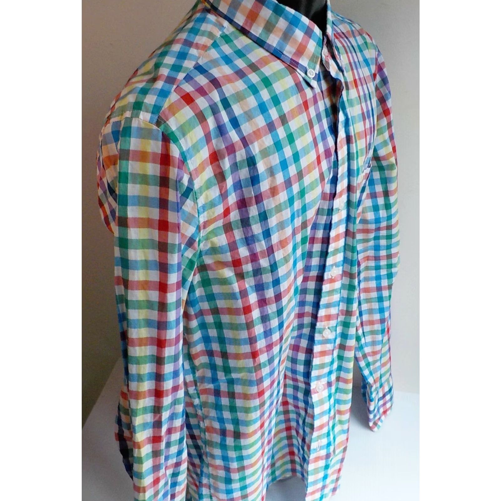 J.Crew J.CREW Lightweight Shirt Multicolor Checkered Button-Down LS Shirt Large Mens Cotton Slim Long Sleeve Size US L / EU 52-54 / 3 - 3 Thumbnail