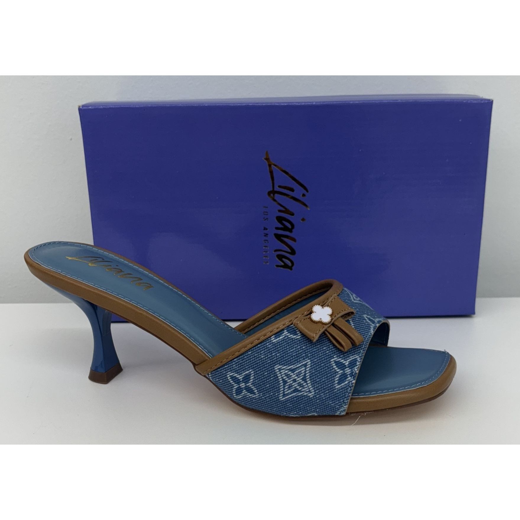 Other LILIANA / Dana-1 / Blue Denim / Open-Toe Heels / With Flor Size US 10 / IT 40 - 7 Thumbnail