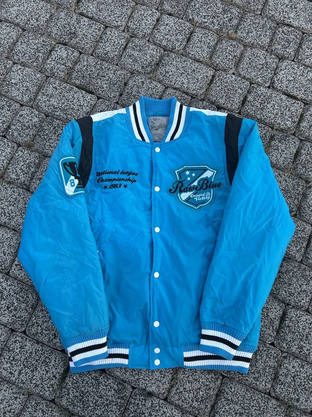 RAW BLUE NEW YORK VARSITY BOMBER JACKET