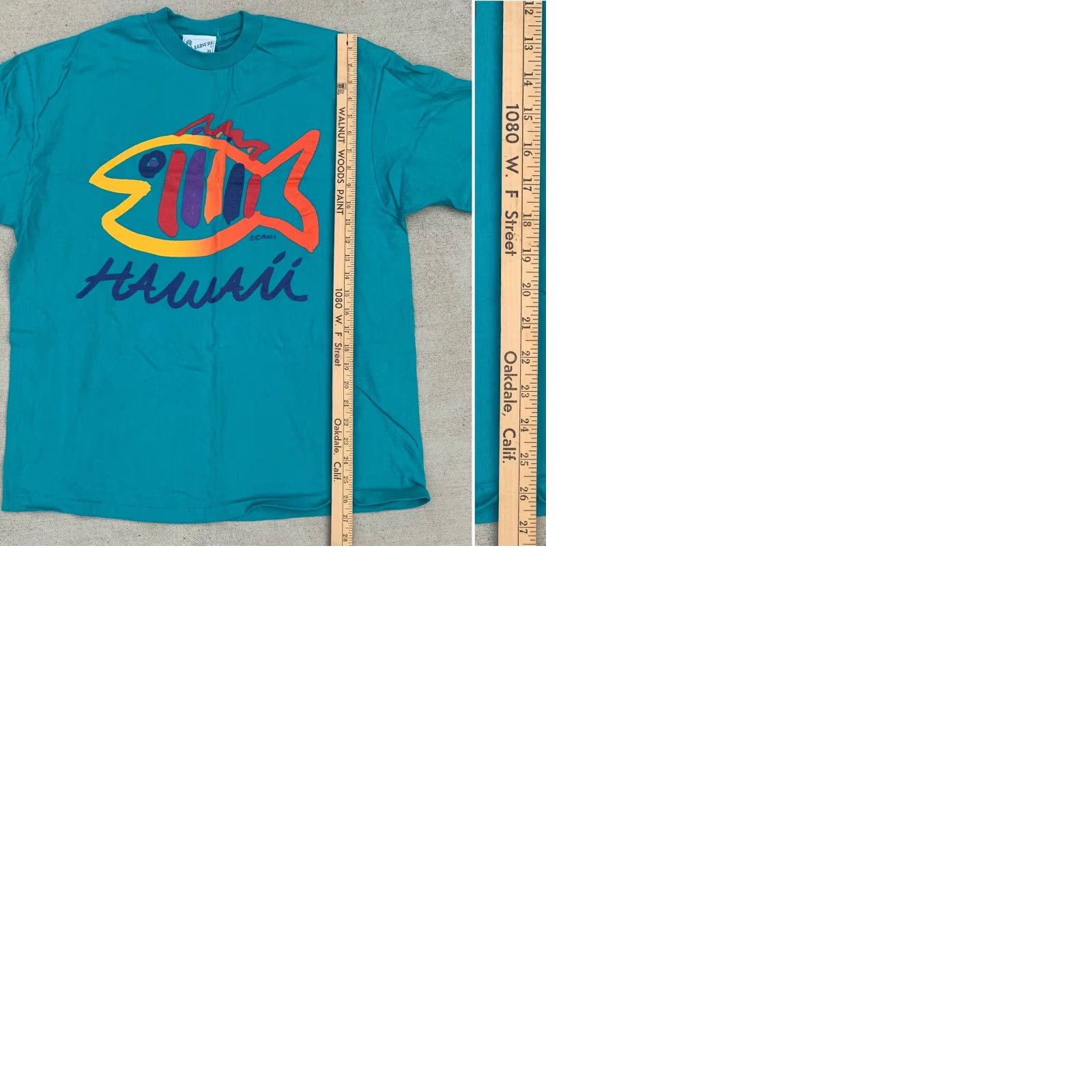 Rainbow VINTAGE Sgt Leisure T Shirt rainbow fish Hawaii single stitch XL 80s 90s 1980s Size US XL / EU 56 / 4 - 9 Thumbnail