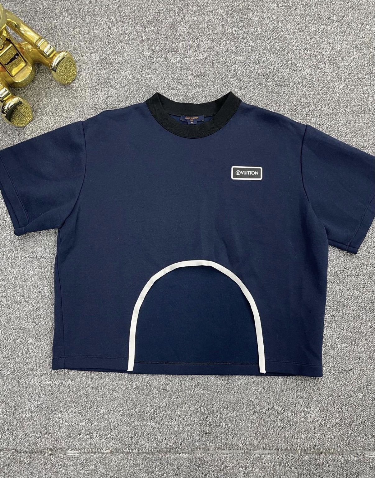 Louis Vuitton Blue Short Sleeve Shirt with Front Cutout Detail Size US XL / EU 56 / 4 - 1 Thumbnail