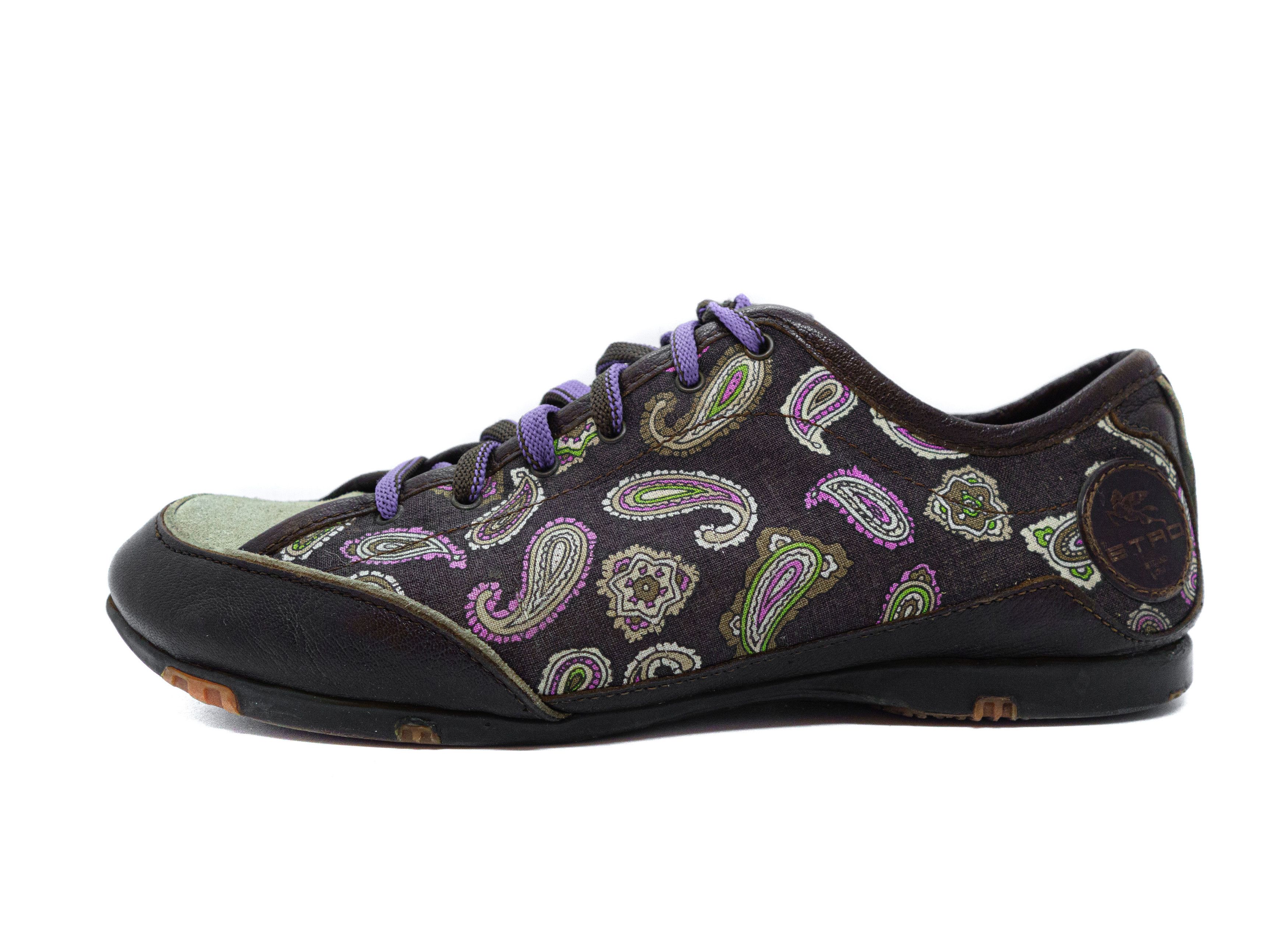 Etro Paisley Low Leather Sneakers Size US 9 / EU 42 - 1 Thumbnail