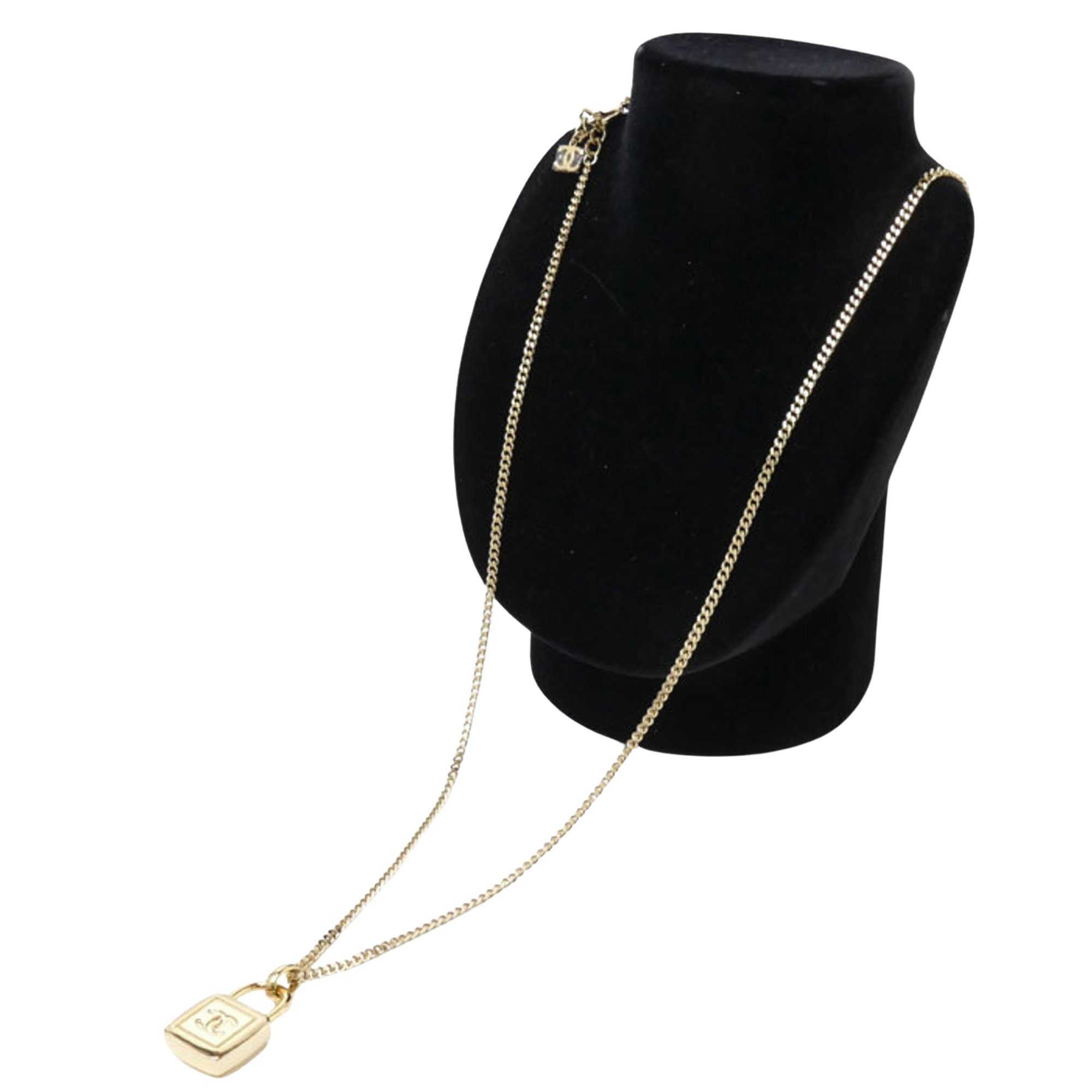 image of Chanel Coco Mark Necklace in Gold, Women's