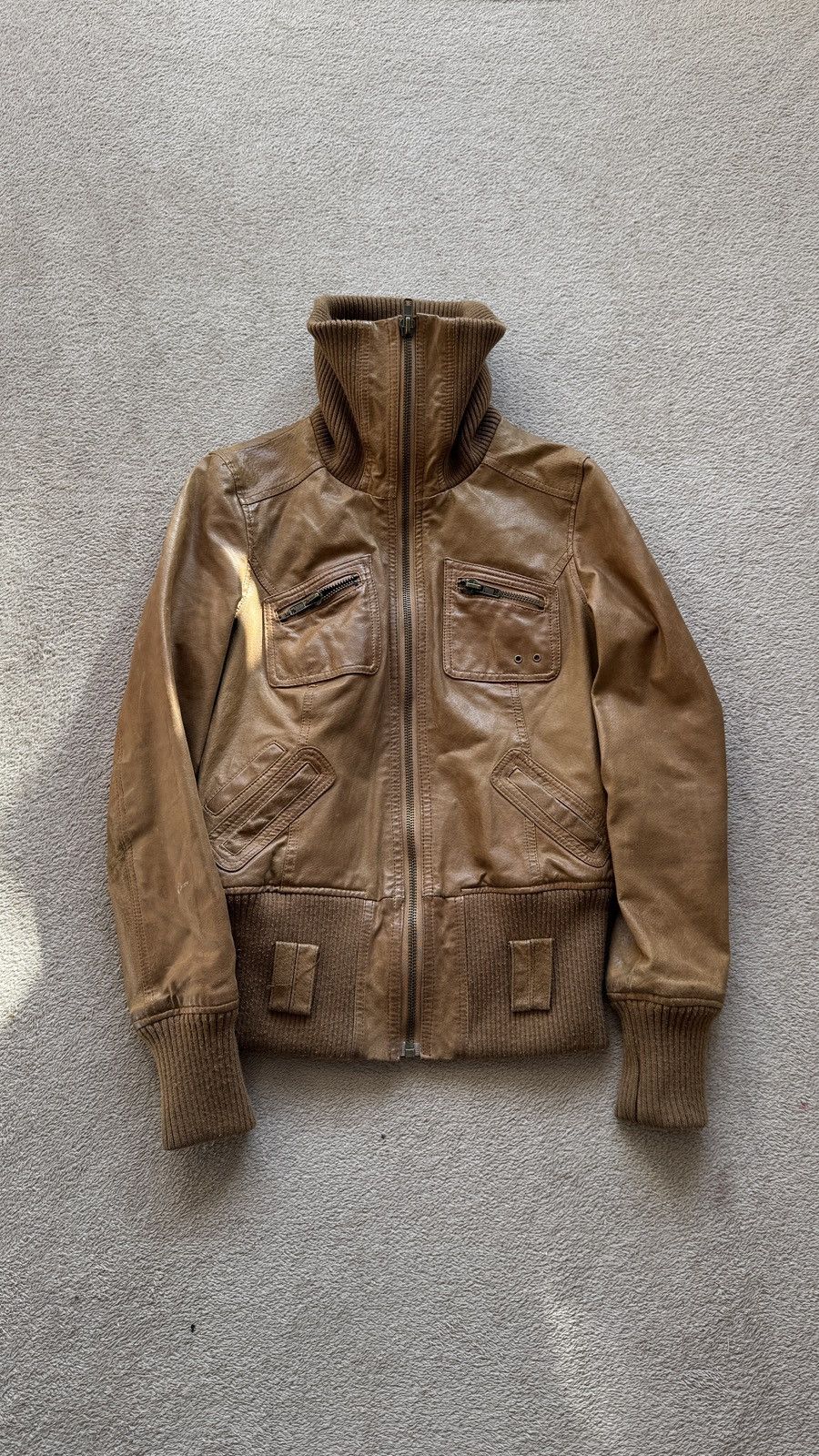 Vintage Y2K faded leather jacket Gucci Hysteric LGB style