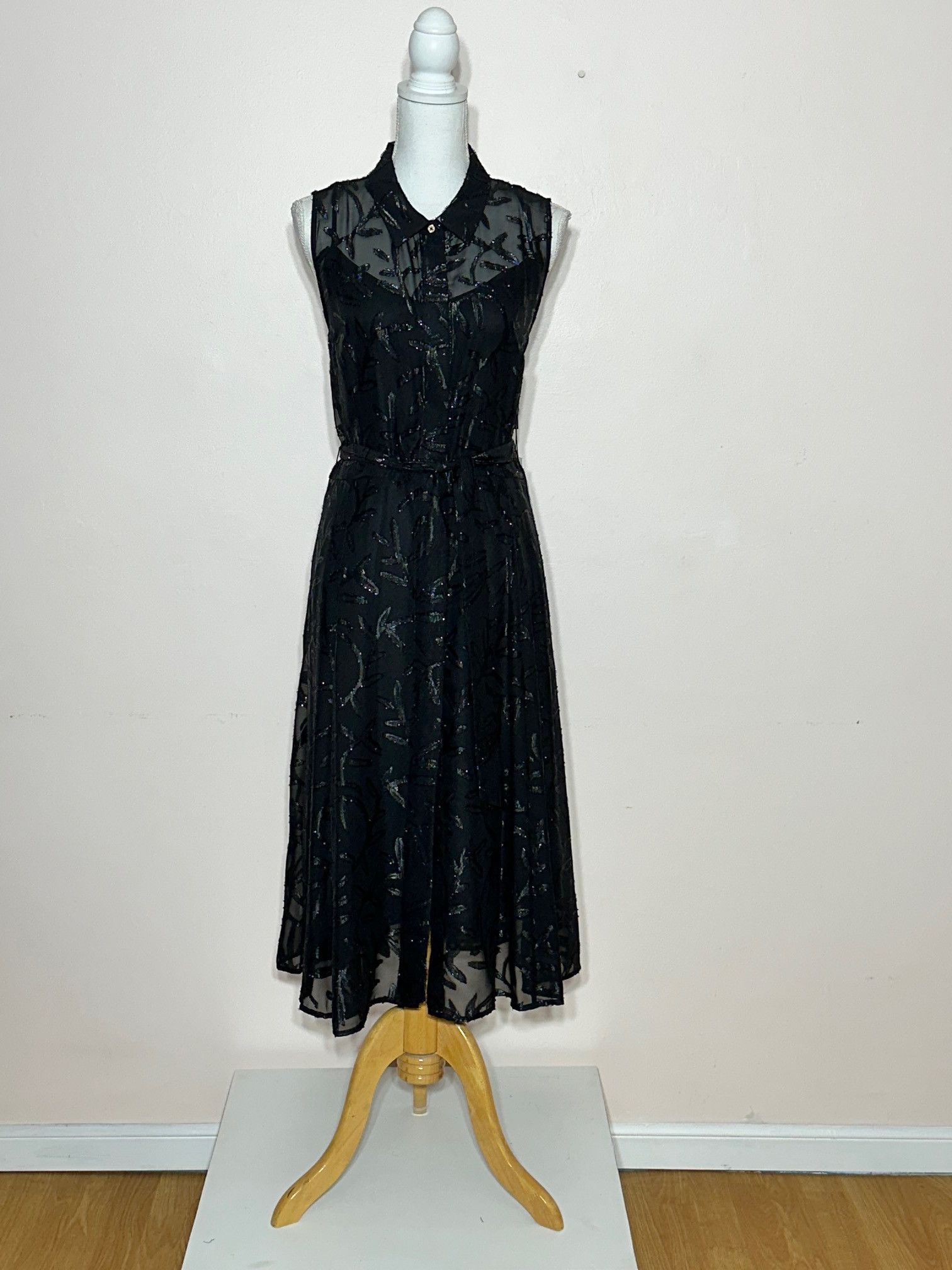 Calvin Klein Calvin Klein Chiffon with Leaf Print Applique Shirt Dress Size XL / US 12-14 / IT 48-50 - 1 Thumbnail