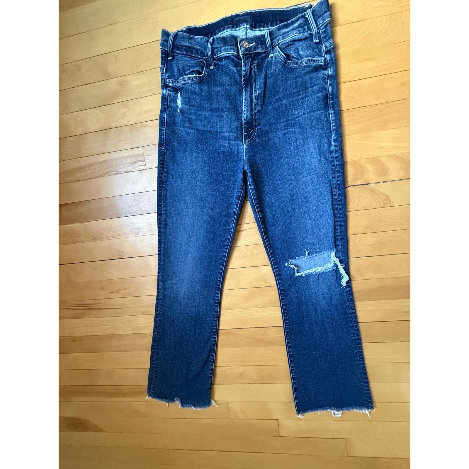MOTHER MOTHER The Hustler Ankle Fray High Rise Flare Jeans Size 31 Size 31" - 1 Thumbnail