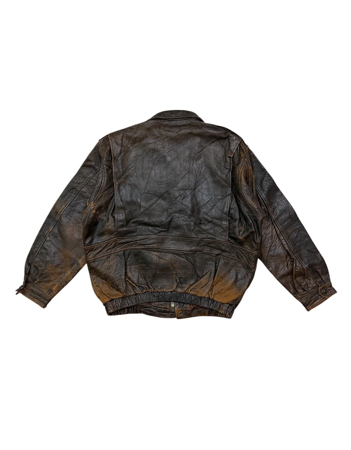 Harley Davidson Vintage Harley Davidson Brown Leather Bomber Jacket Size US XXL / EU 58 / 5 - 2 Thumbnail